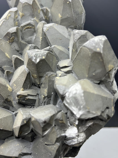 Museum Quality! Extra Large Pyrite With Gray Crystal Calcite