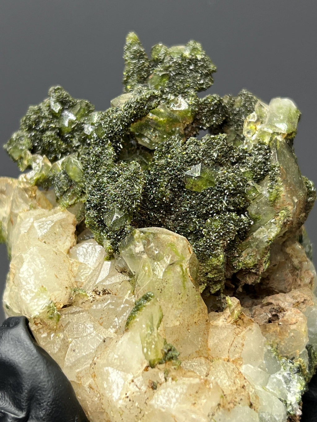 Turkish Epidote Quartz Specimen: Mineral Collection Display - Crystal Gemstone AE 