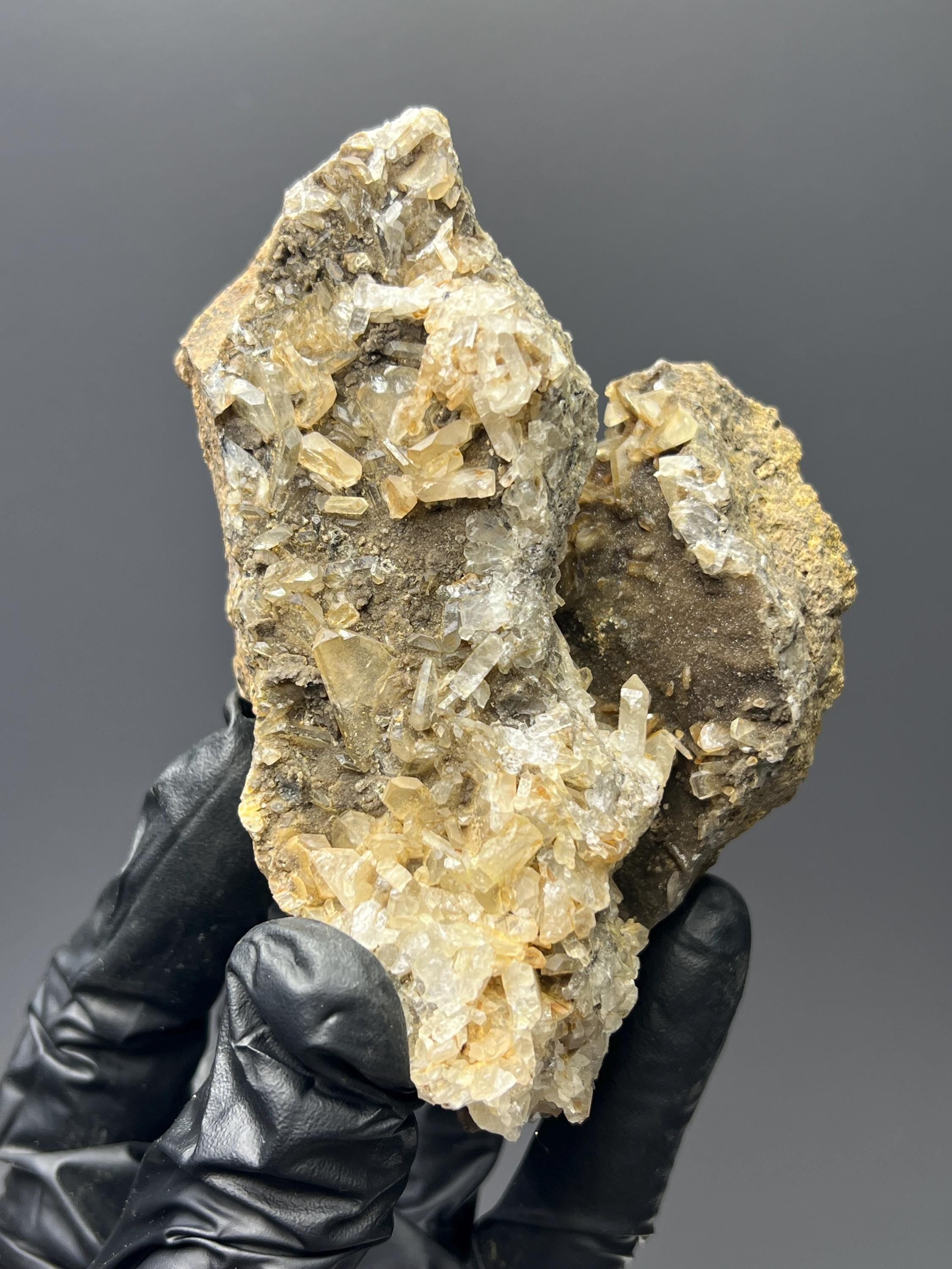 Barite Crystals With Chalcedony - Crystal Gemstone AE 