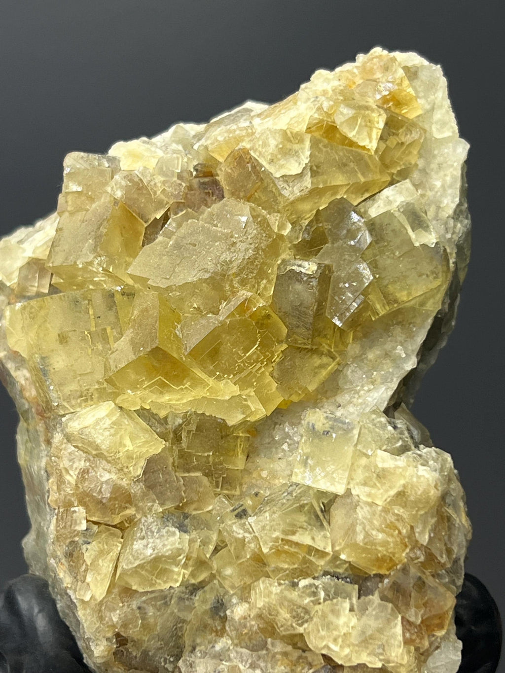 Yellow Cubic Fluorite Specimen - Crystal Gemstone AE 