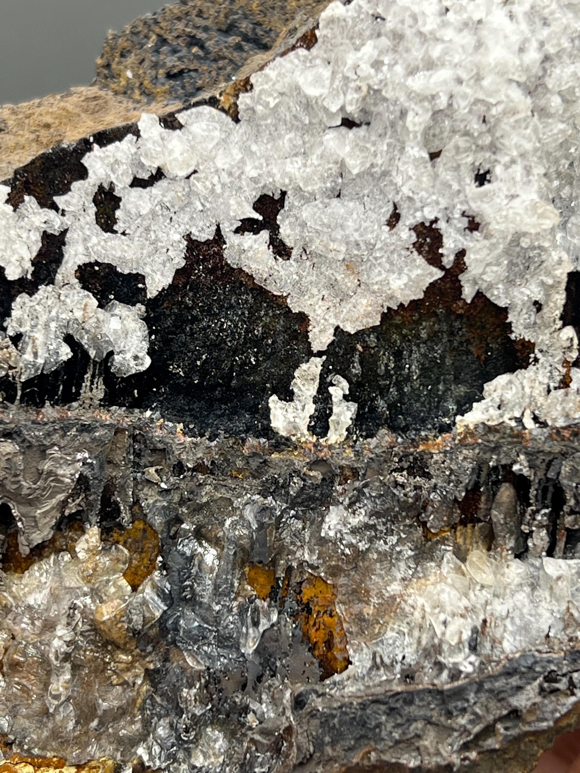 Crystal Calcite On Hematite - Crystal Gemstone AE 