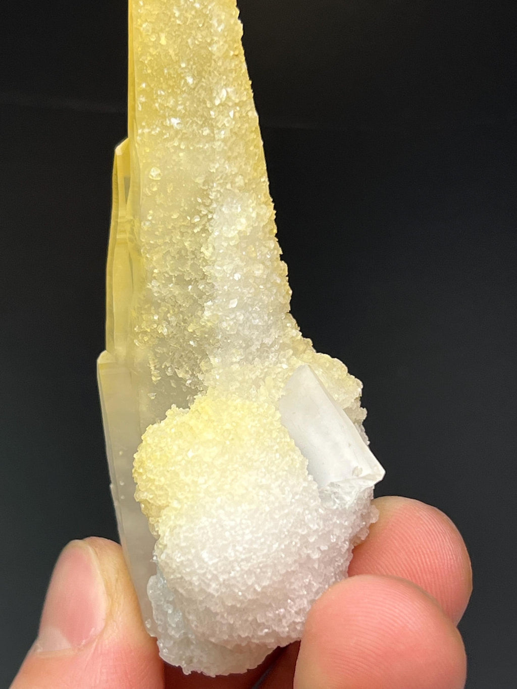 Calcite With Yellow Crystal Quartz - Crystal Gemstone AE 