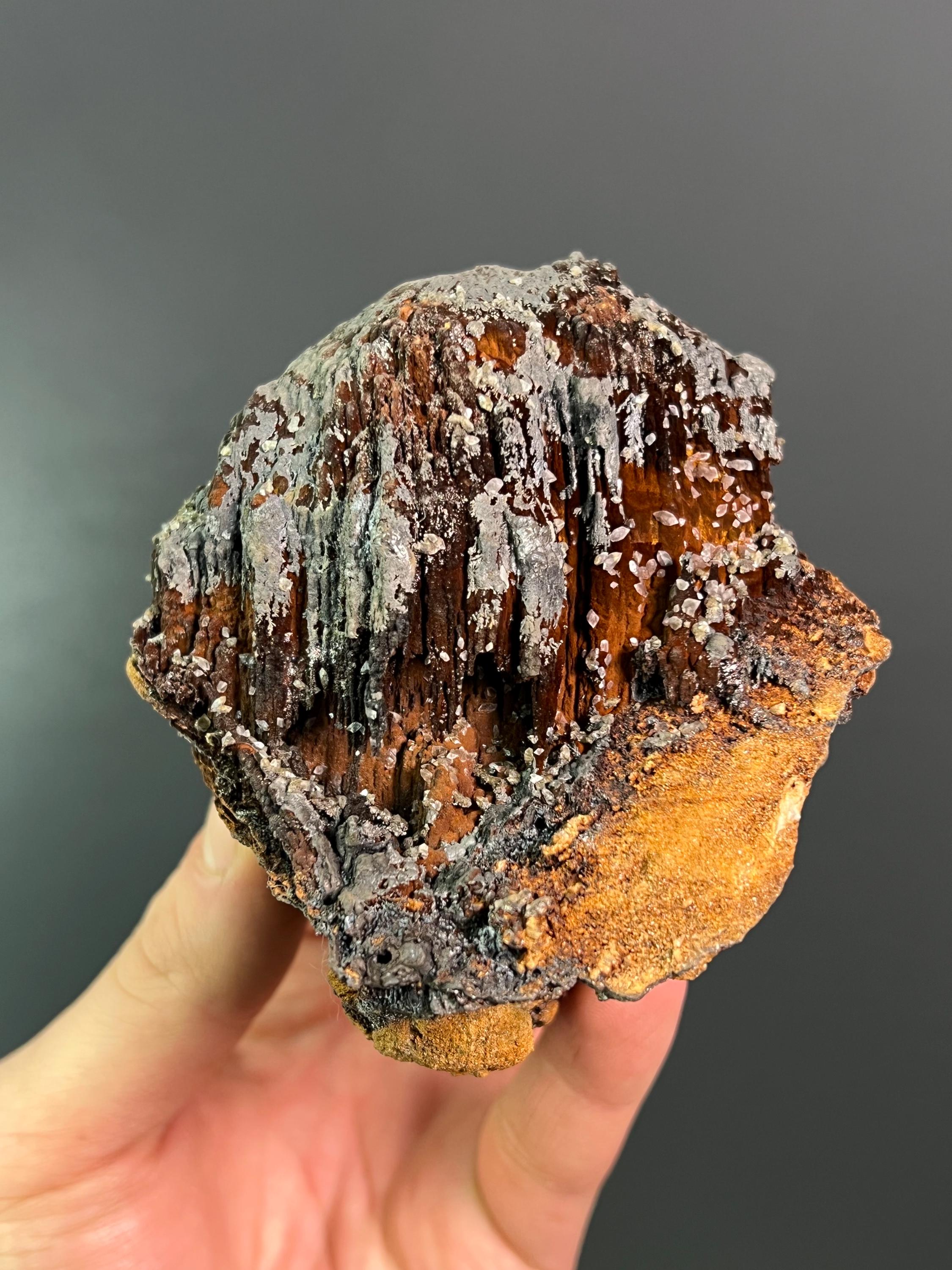 Museum Grade Limonite And Crystal Barite With Stalactite Goethite - Crystal Gemstone AE 