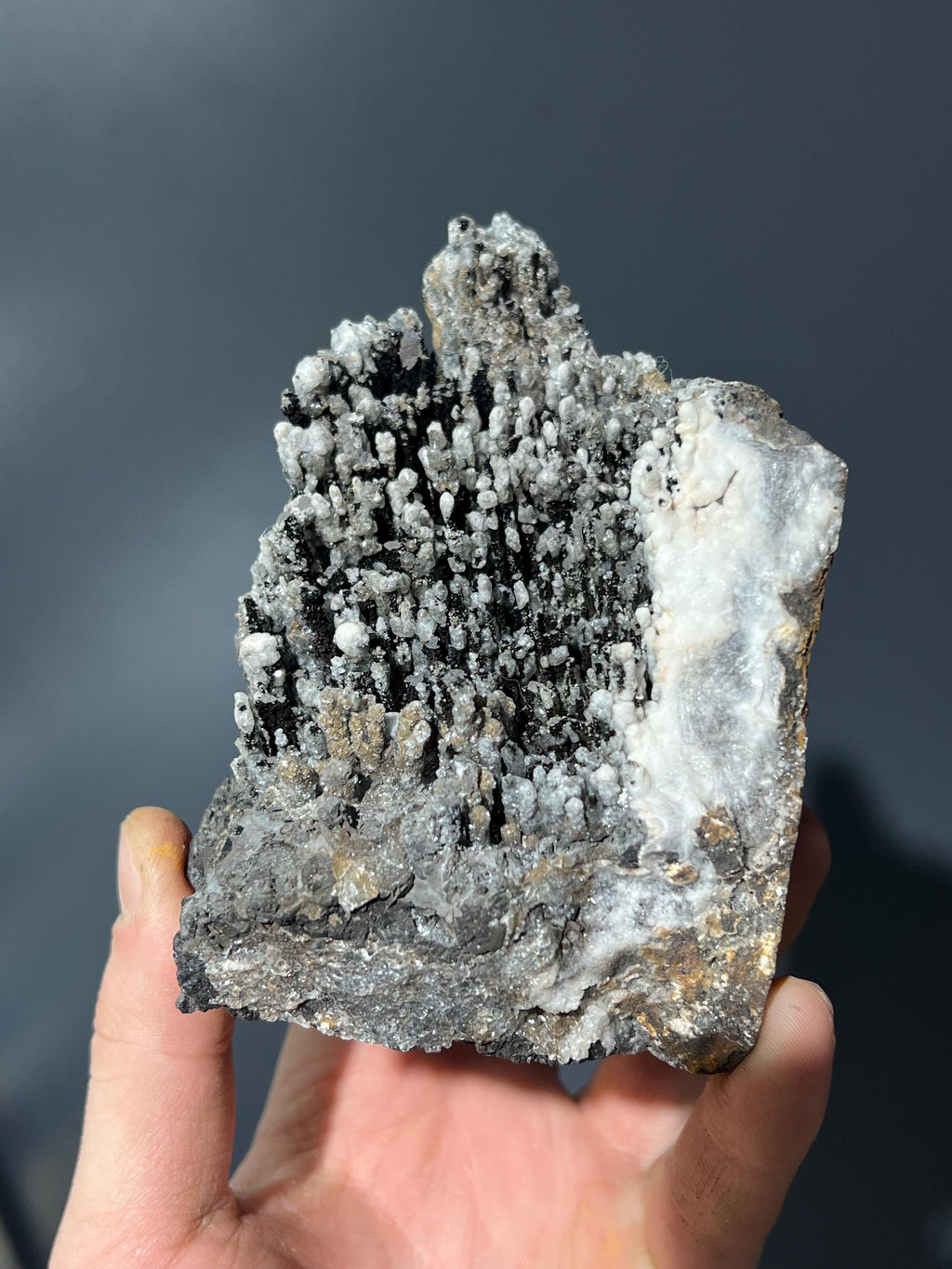 Museum Quality, Unique Crystal Calcite On Stalactite Goethite - Crystal Gemstone AE 
