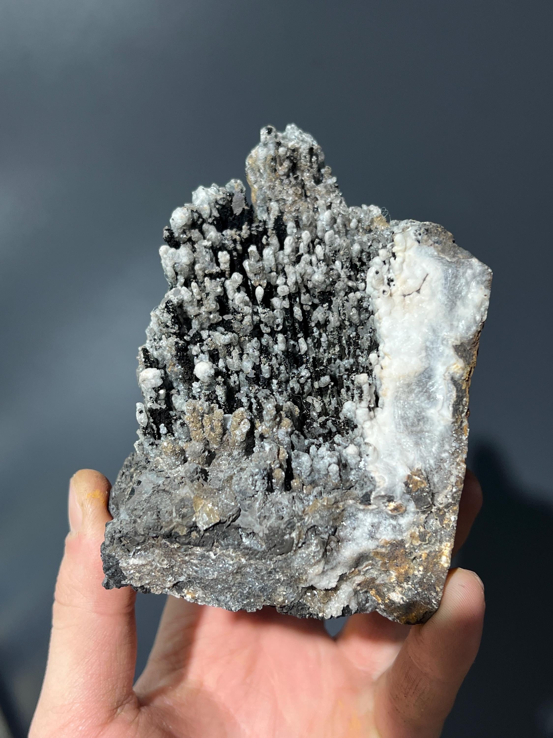 Museum Quality, Unique Crystal Calcite On Stalactite Goethite - Crystal Gemstone AE 