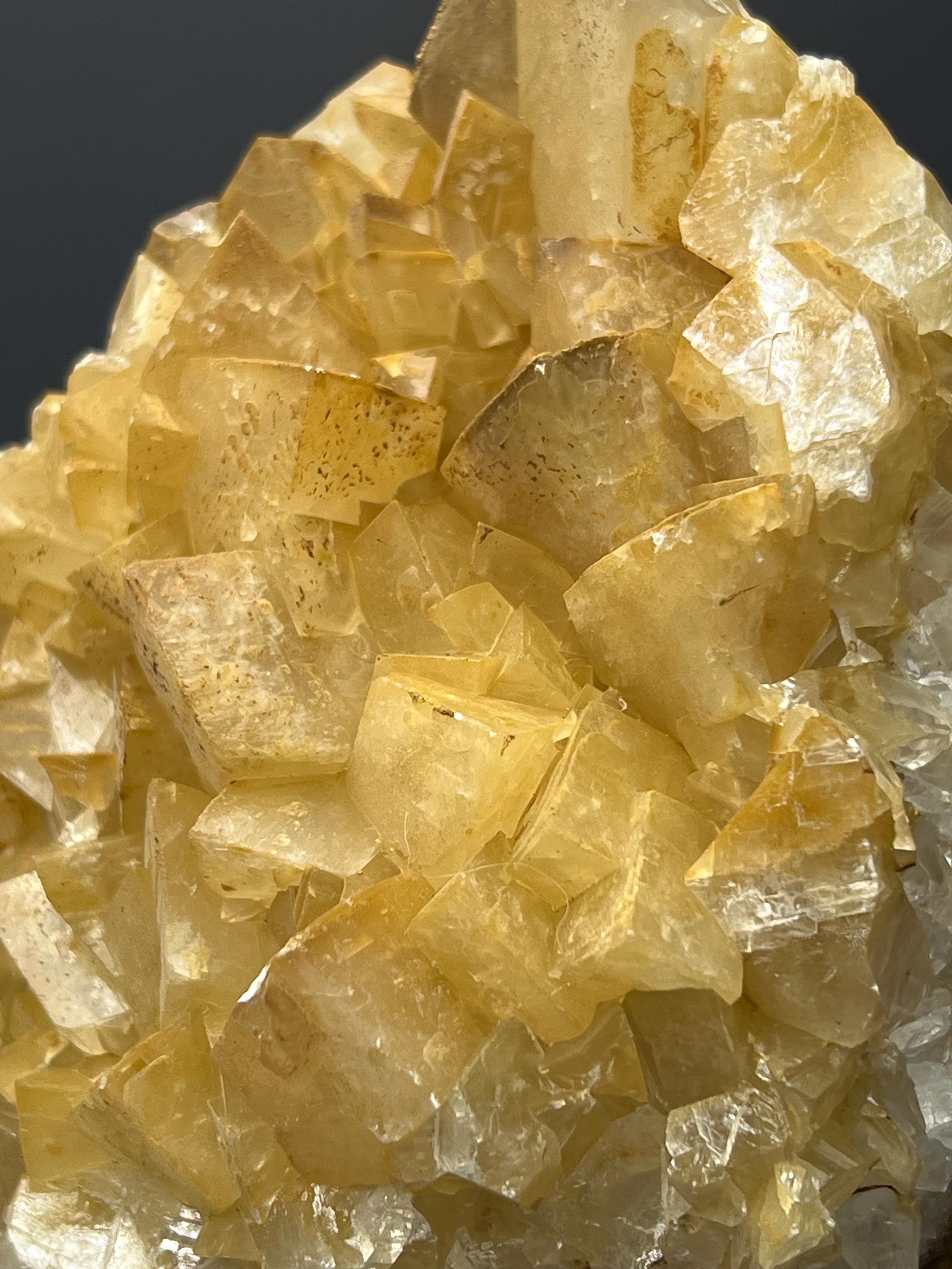 Orange Crystal Calcite Specimen - Crystal Gemstone AE 