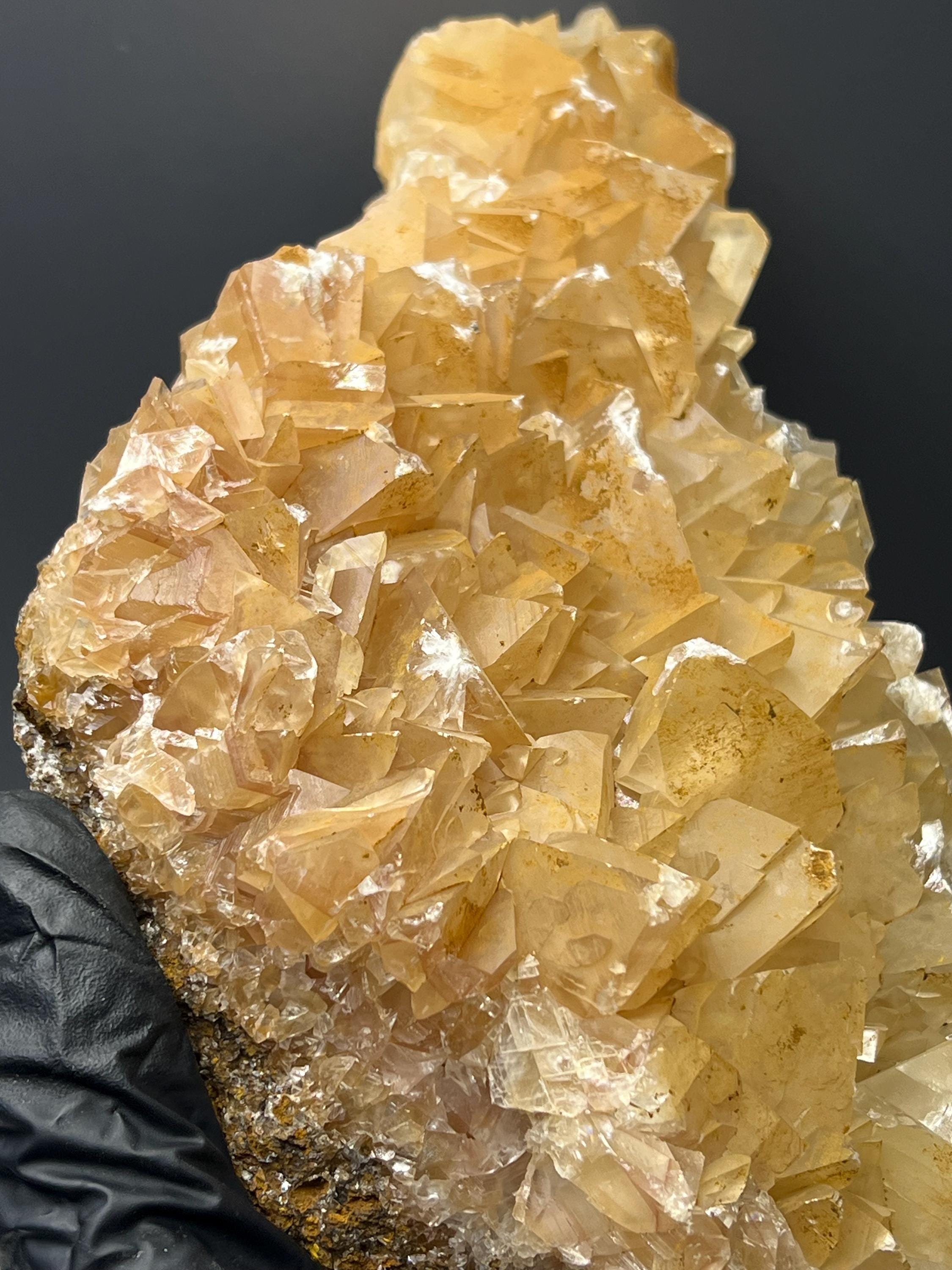 Orange Crystal Calcite Specimen - Crystal Gemstone AE 