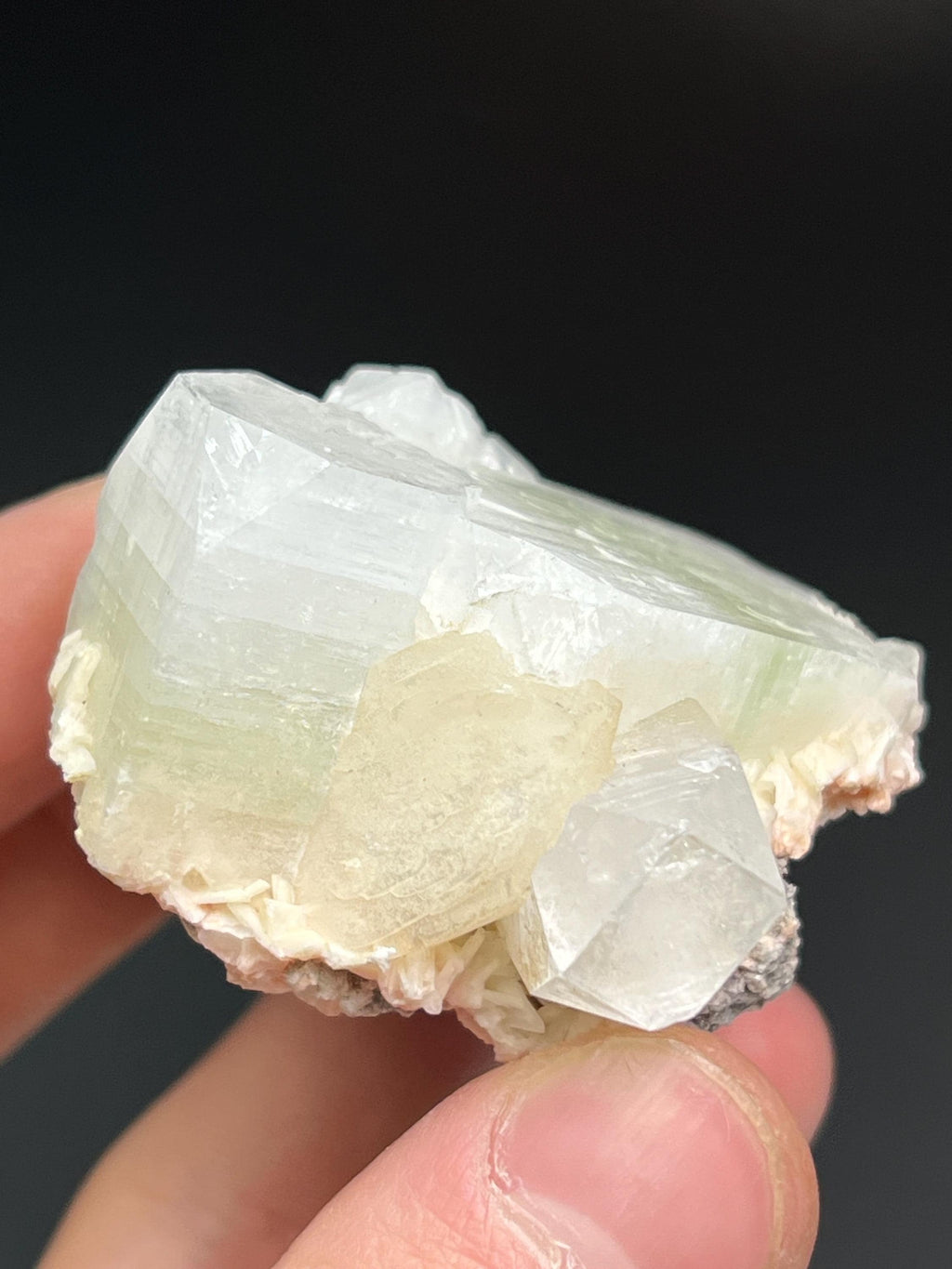 Fluorapophyllite With Apophyllite Stilbite - Crystal Gemstone AE 