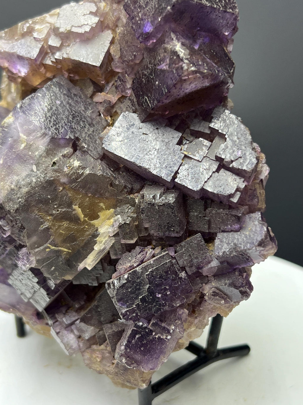 Yellow And Purple Color Phantom Fluorite Specimen - Crystal Gemstone AE 