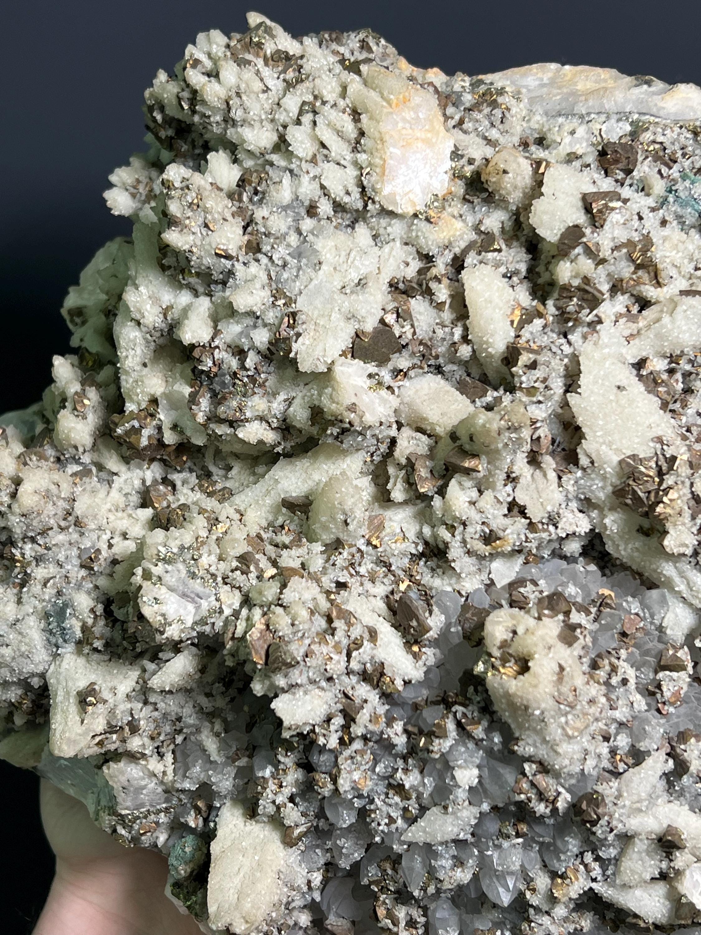 Pyrite On Calcite On Quartz, 5,3kg - Crystal Gemstone AE 