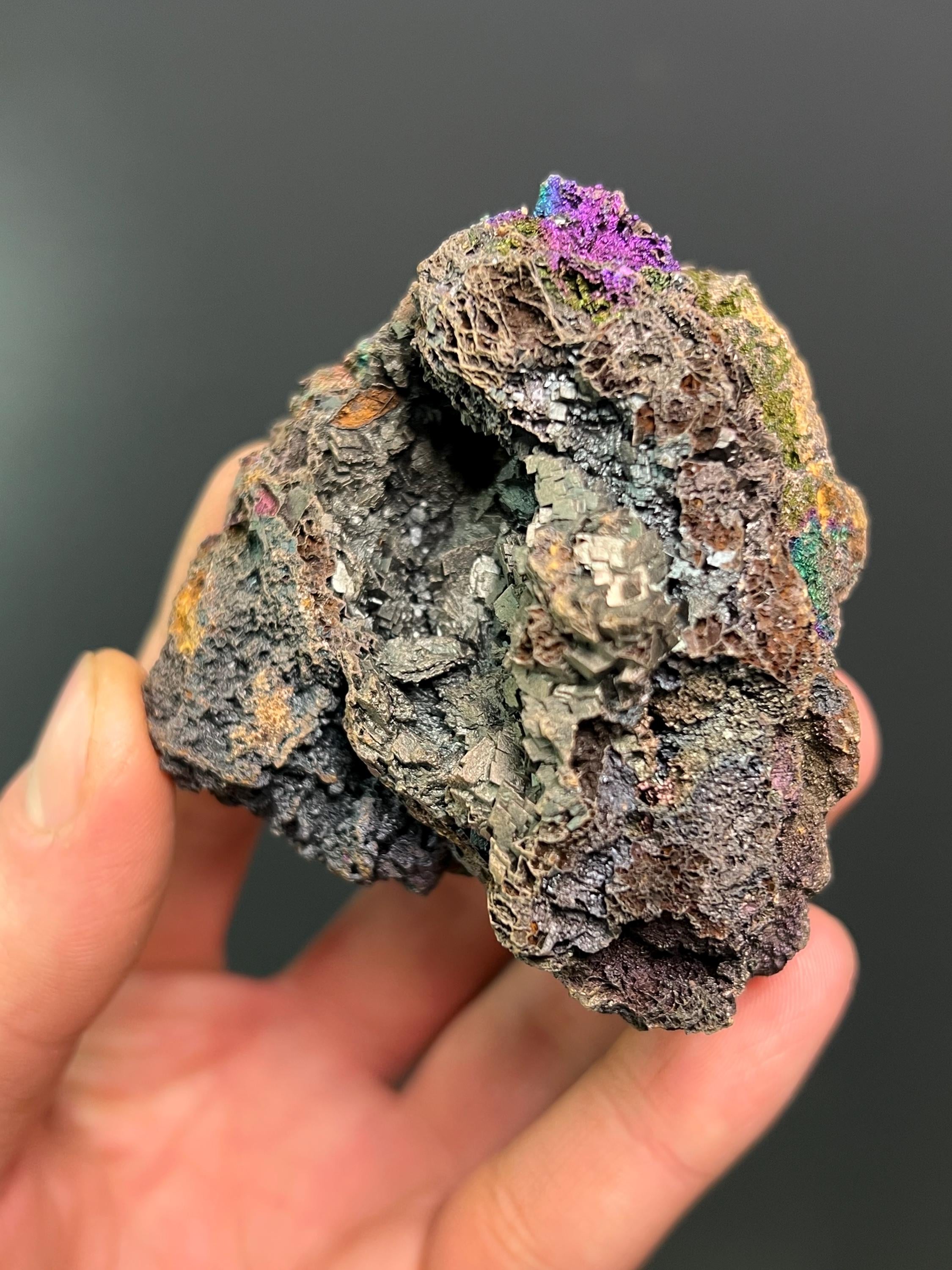 Colourful Turgite With Iton Siderite - Crystal Gemstone AE 