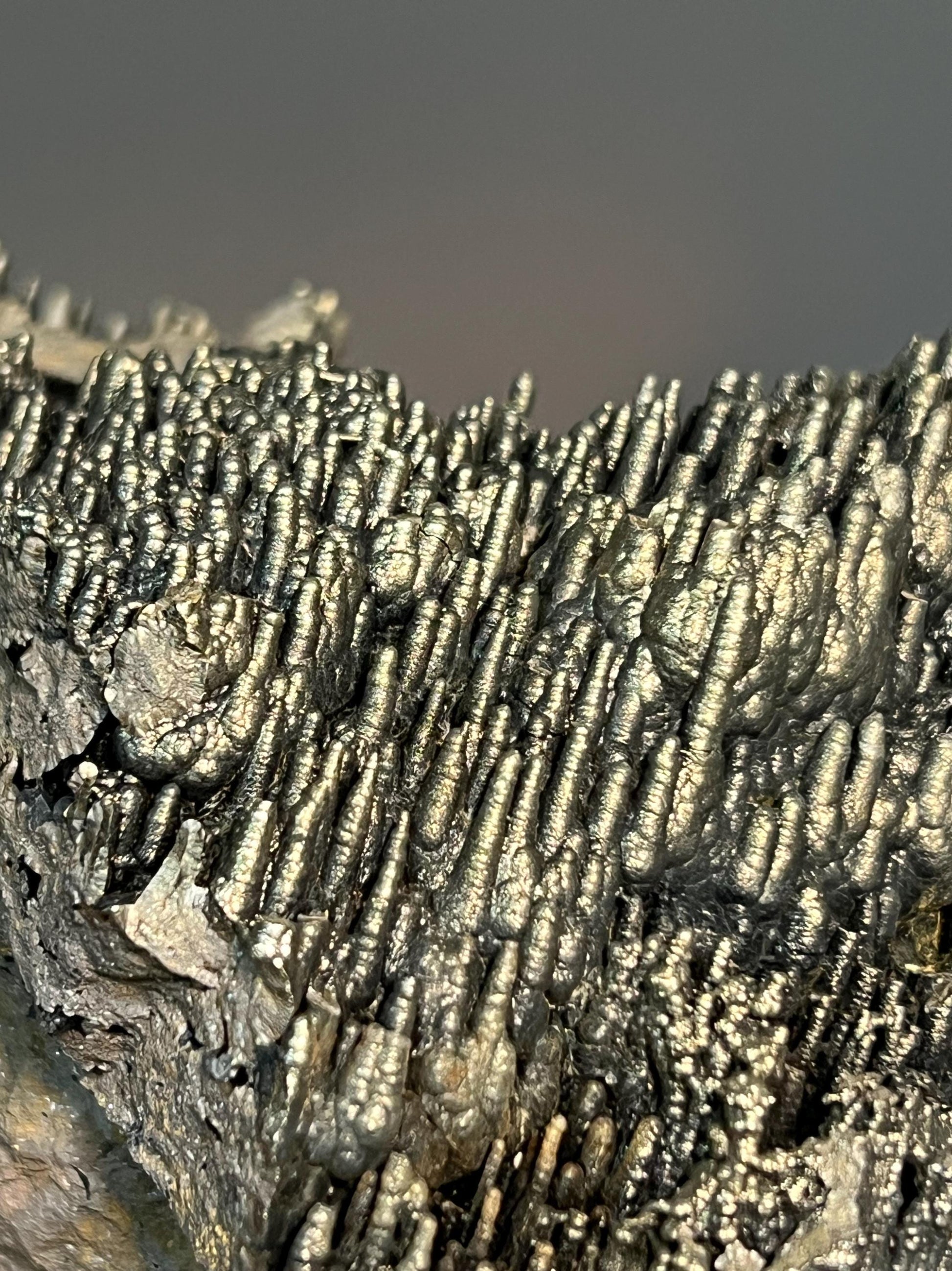 Museum Grade Double Sided Golden Color Stalactite Goethite, For Special Collection - Crystal Gemstone AE 