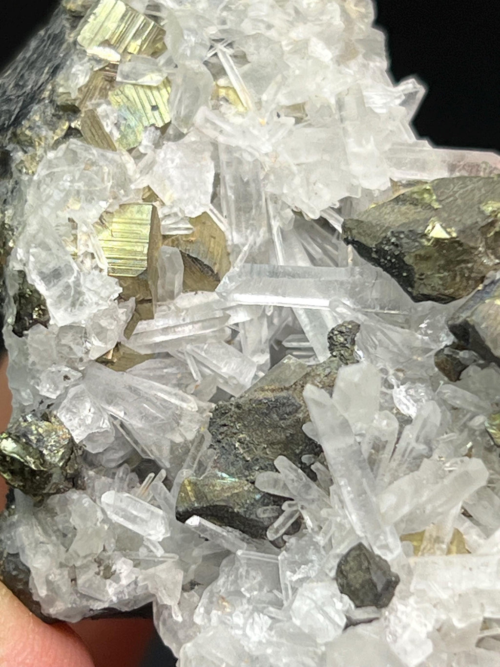 Pyrite And Galena With Crystal Quartz - Crystal Gemstone AE 