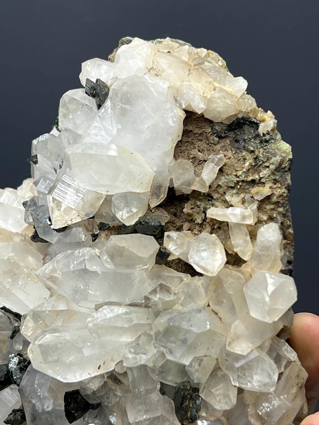 Epidote Quartz Specimen - Crystal Gemstone AE 