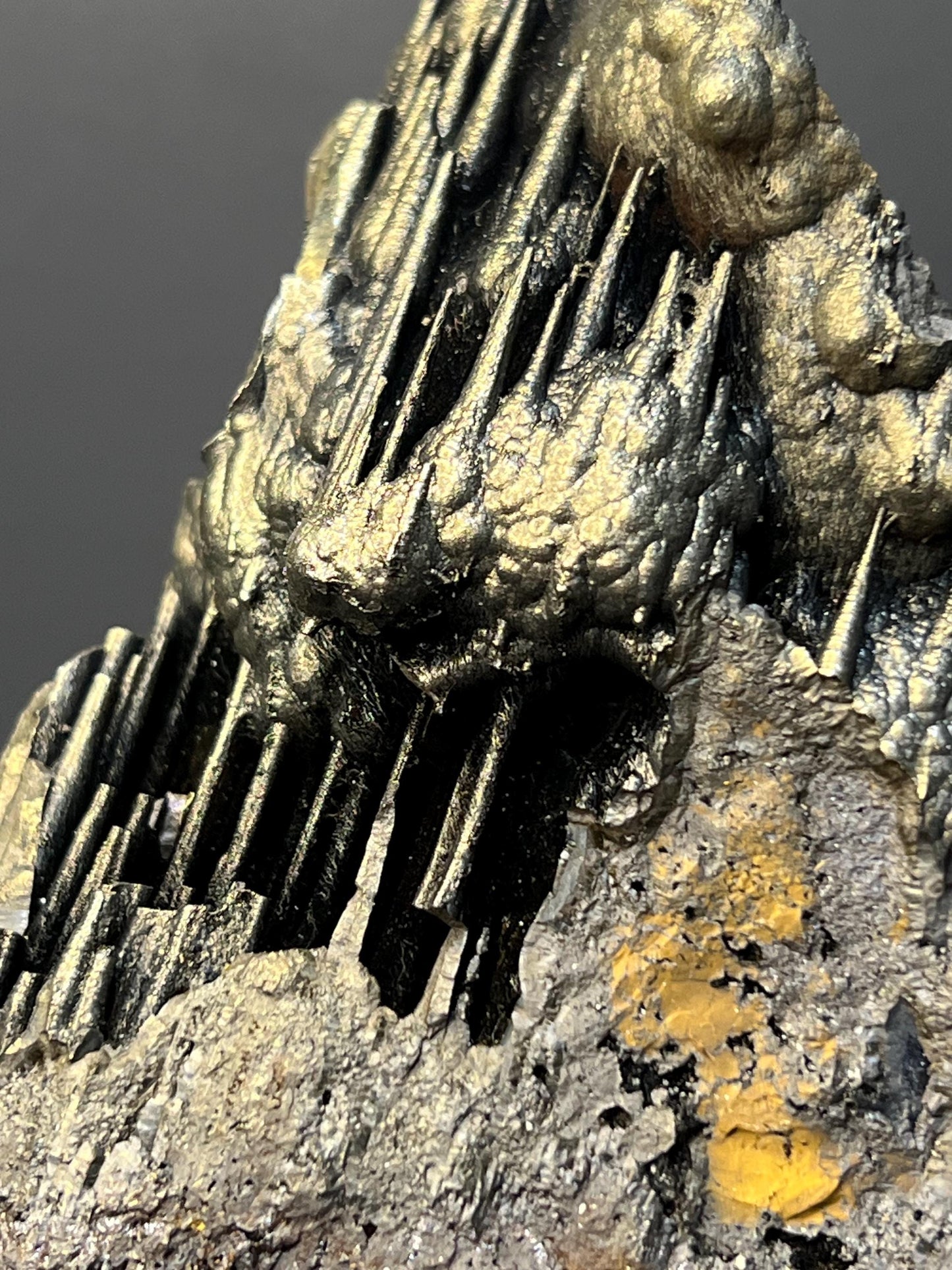 Museum Quality! Golden Color Stalactite Goethite Specimen, For Special Collection - Crystal Gemstone AE 