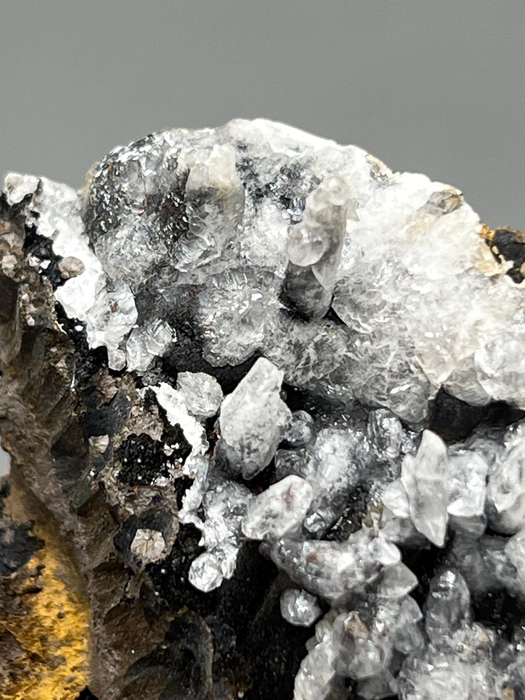 Very Unique, Crystal Calcite On Stalactite Hematite, Special Collection Piece - Crystal Gemstone AE 