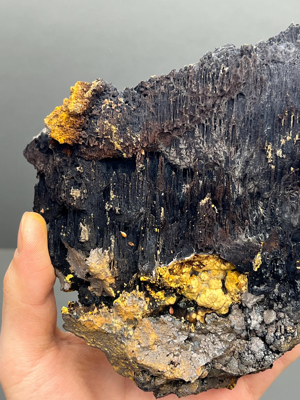 Limonite And Specularite On Stalactite Goethite - Crystal Gemstone AE 