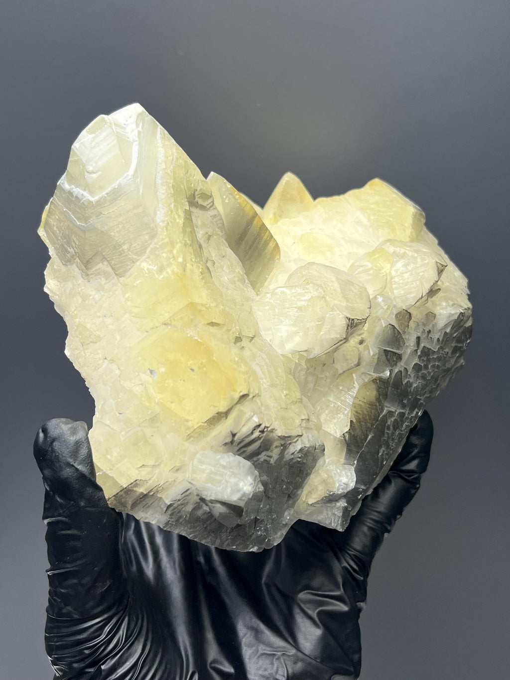 Natural Gray And Yellow Crystal Calcite Specimen - Crystal Gemstone AE 