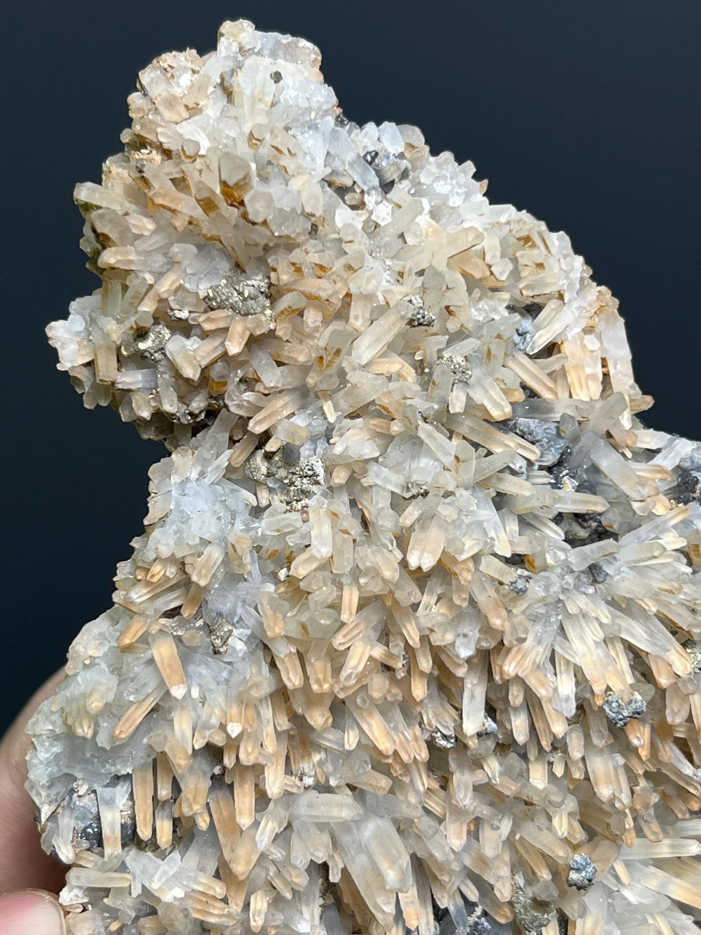 Very Special, Sphalerite And Pyrite On Gypsum Crystal Selenite Specimen, 254gram - Crystal Gemstone AE 