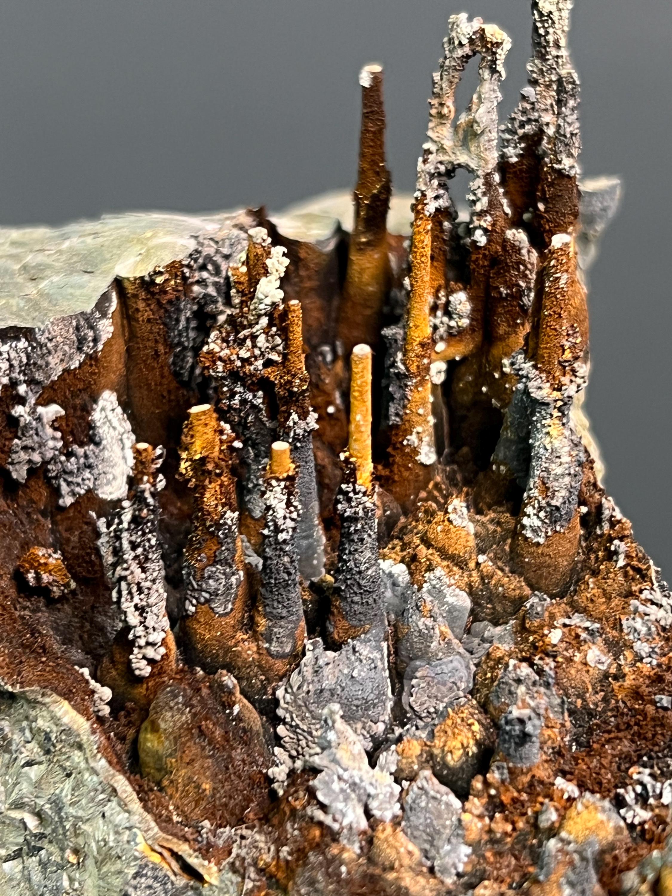 Museum Grade Specularite And Limonite On Stalactite Goethite - Crystal Gemstone AE 