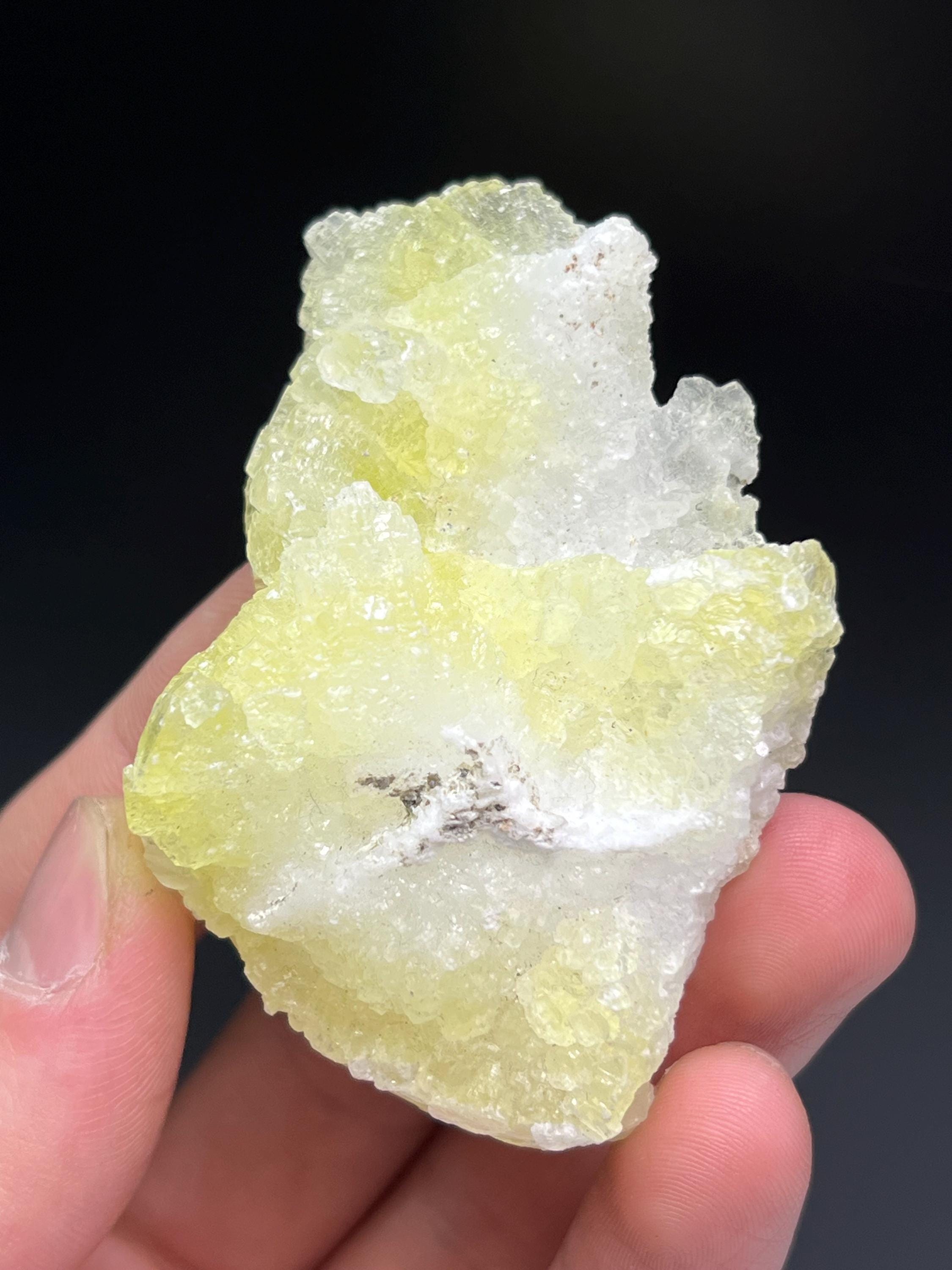 Yellow Brucite Specimen - Crystal Gemstone AE 