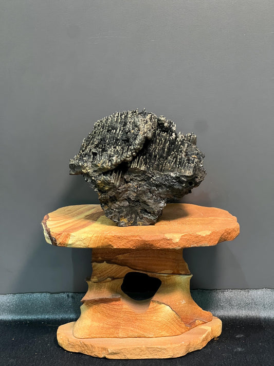 Museum Grade Double Sided Golden Color Stalactite Goethite, For Special Collection - Crystal Gemstone AE 