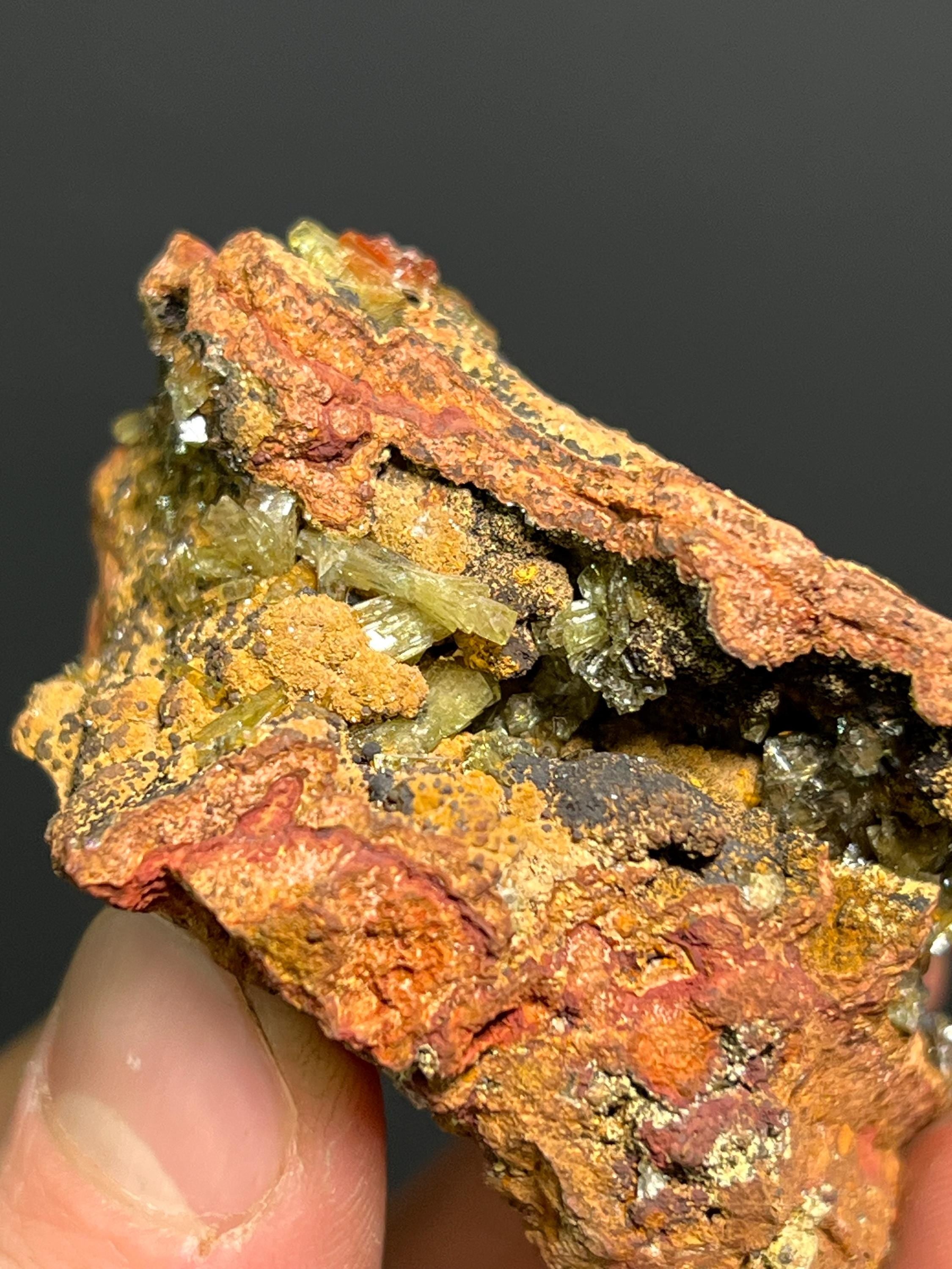 Adamite Goethite - Mexico - Crystal Gemstone AE 