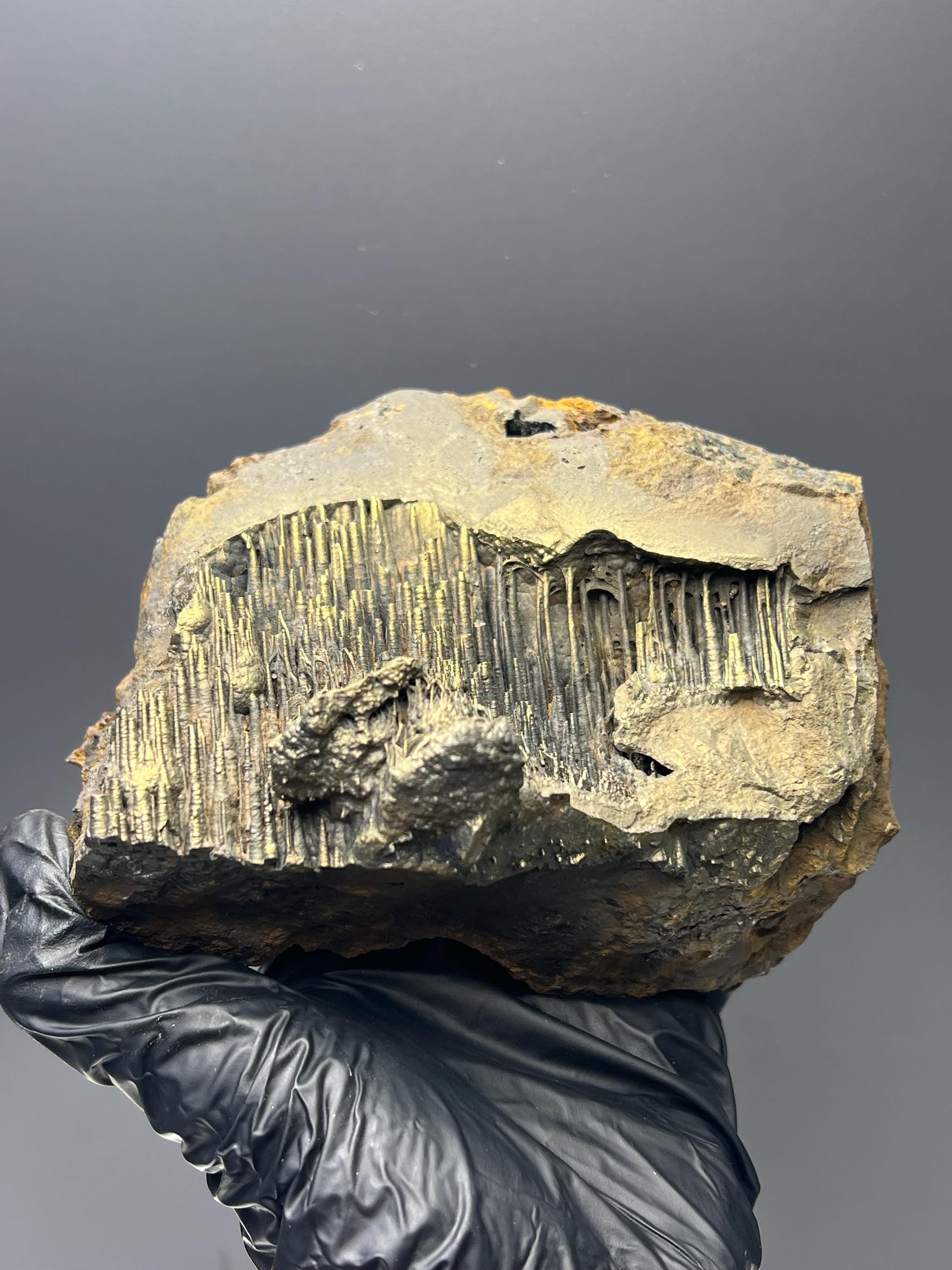 Museum Grade, Golden Color Stalactite Goethite - Crystal Gemstone AE 