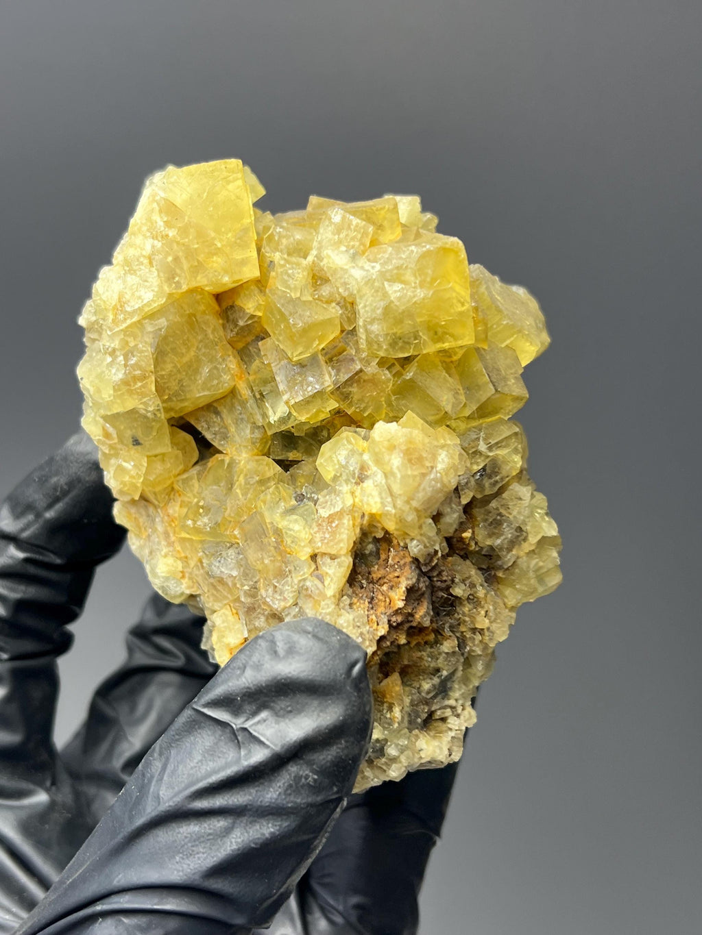 Yellow Cubic Fluorite Specimen - Crystal Gemstone AE 