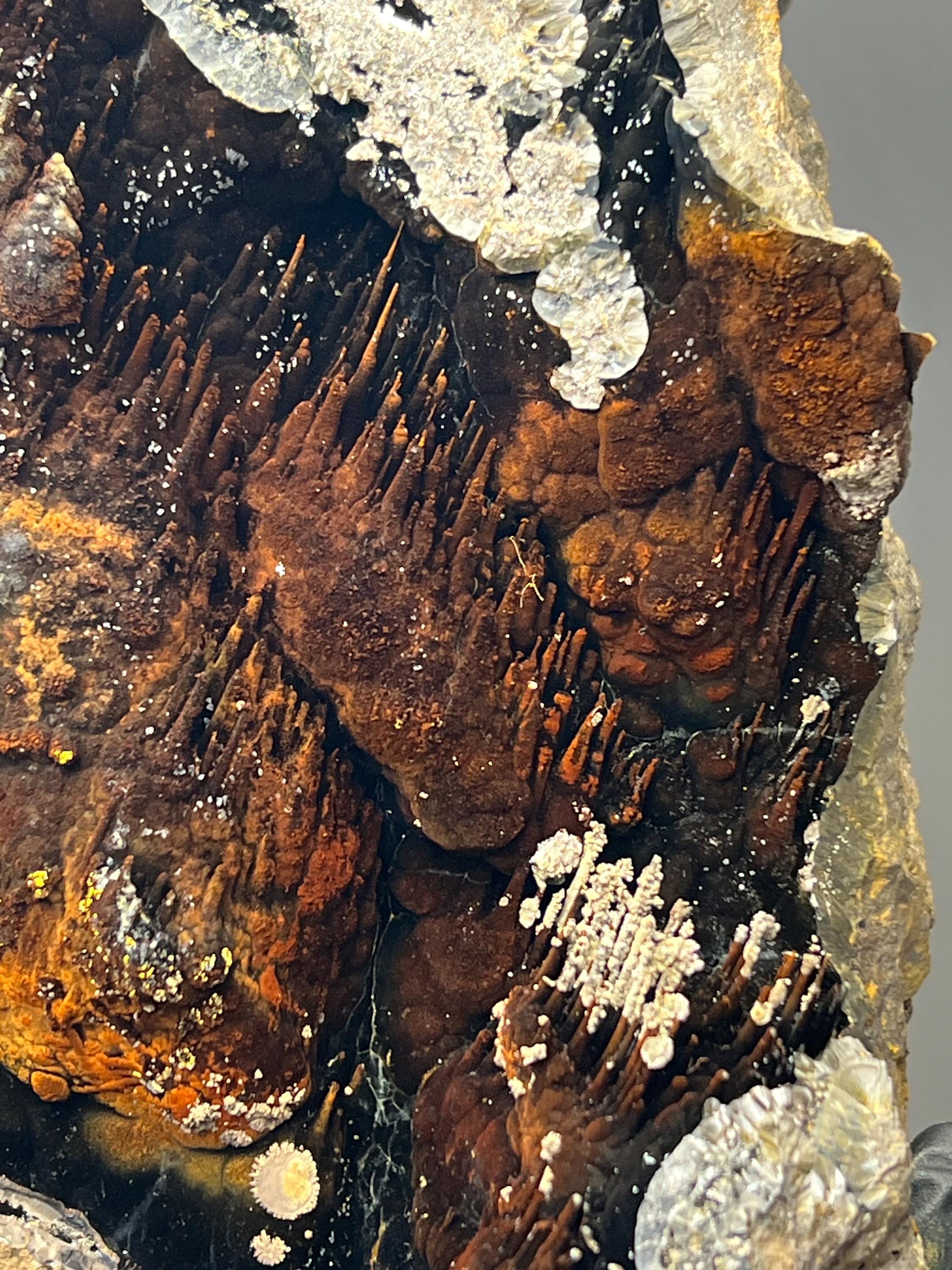 Museum Grade Showy Limonite And Specularite On Stalactite Goethite, For Special Collection Piece - Crystal Gemstone AE 