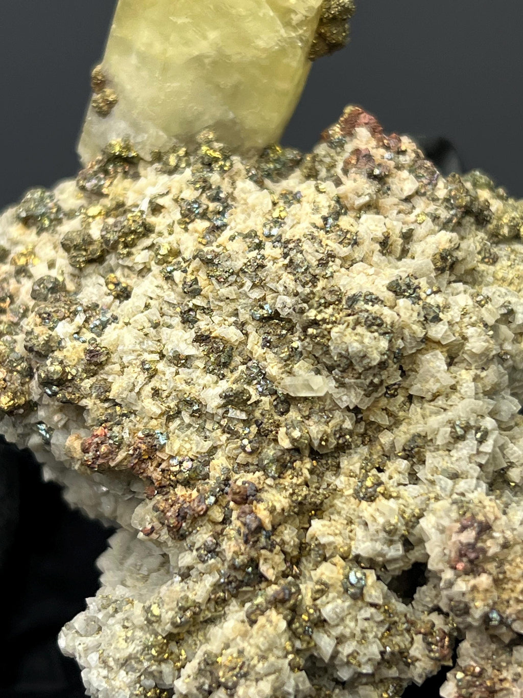 Chalcopyrite With Calcite - Crystal Gemstone AE 