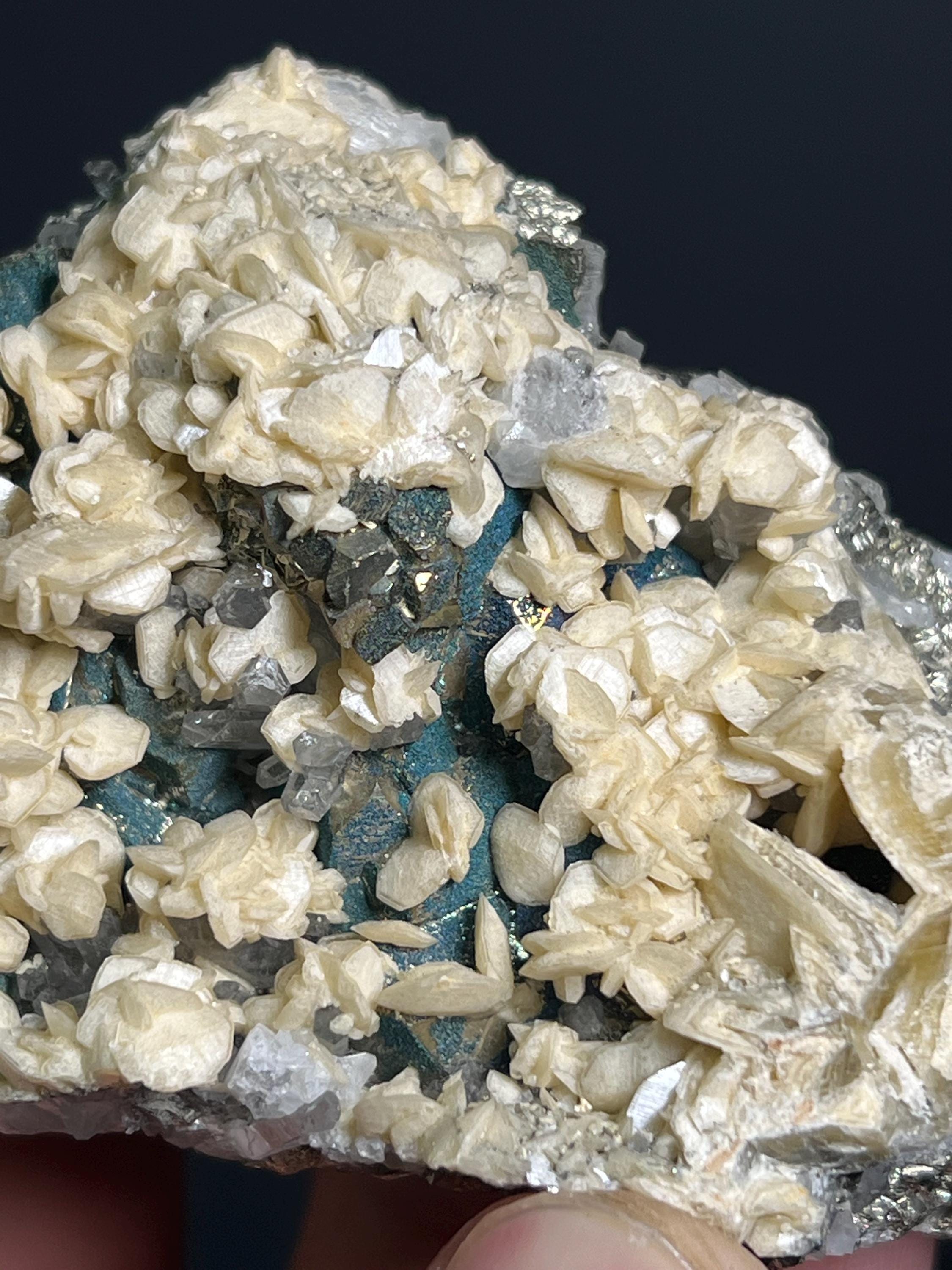 Calcite And Quartz With Chalcopyrite - Crystal Gemstone AE 