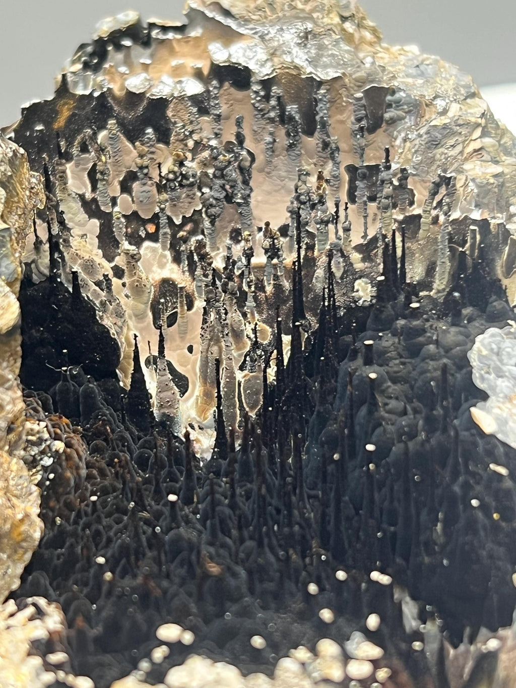 Limonite Specularite on Goethite Stalactite, Mineral Collection - Crystal Gemstone AE 