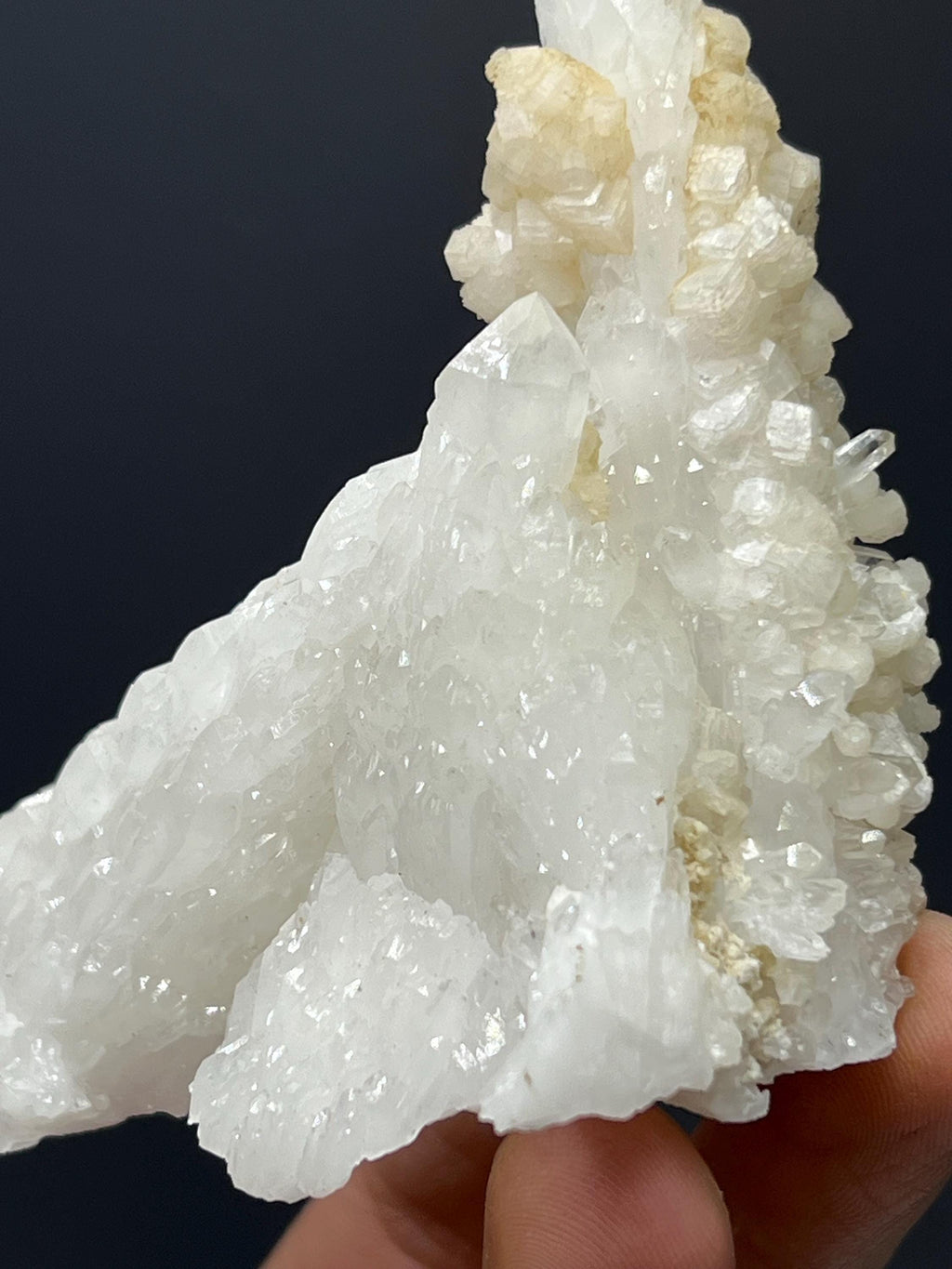 Calcite With Elestial Crystal Quartz Specimen - Crystal Gemstone AE 