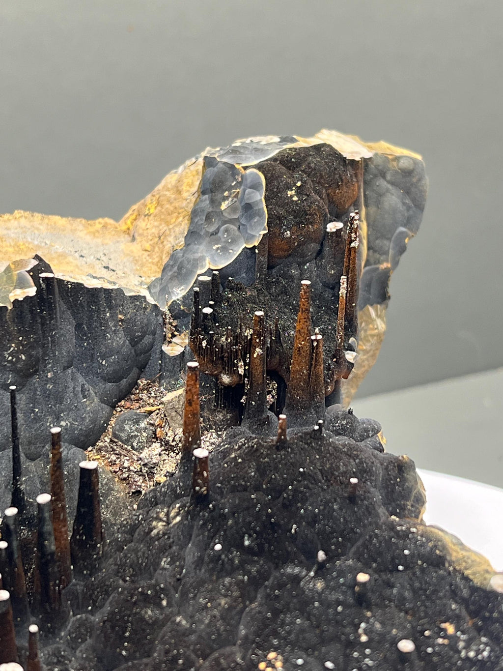 Museum Quality, Large Size Limonite On Stalactite Goethite, For Special Collections - Crystal Gemstone AE 
