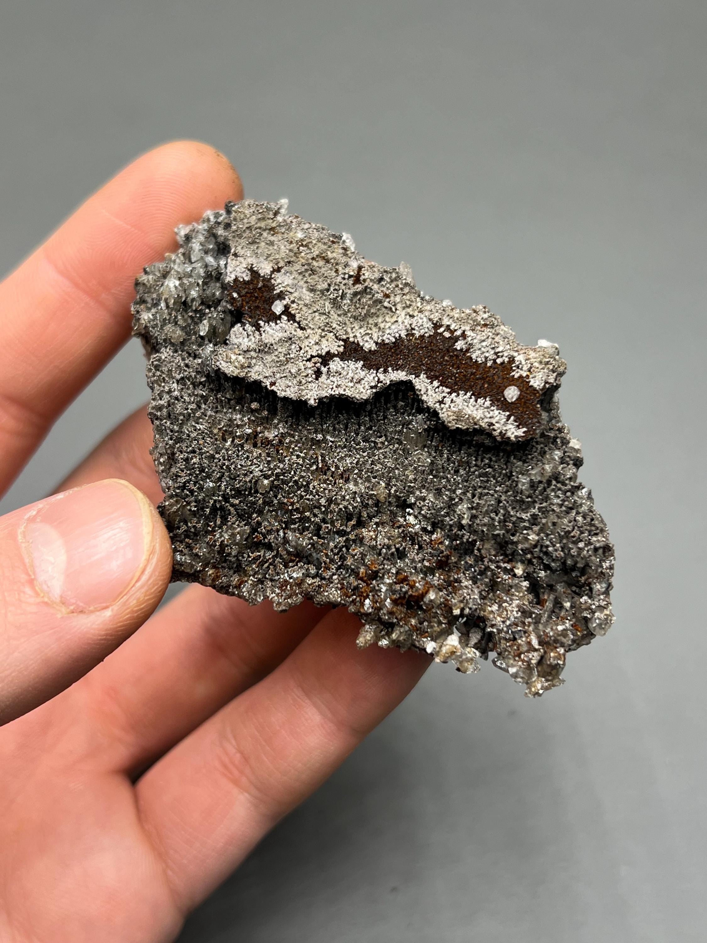 Crystal Calcite on Hematite, Turkish Mineral Specimen - Crystal Gemstone AE 