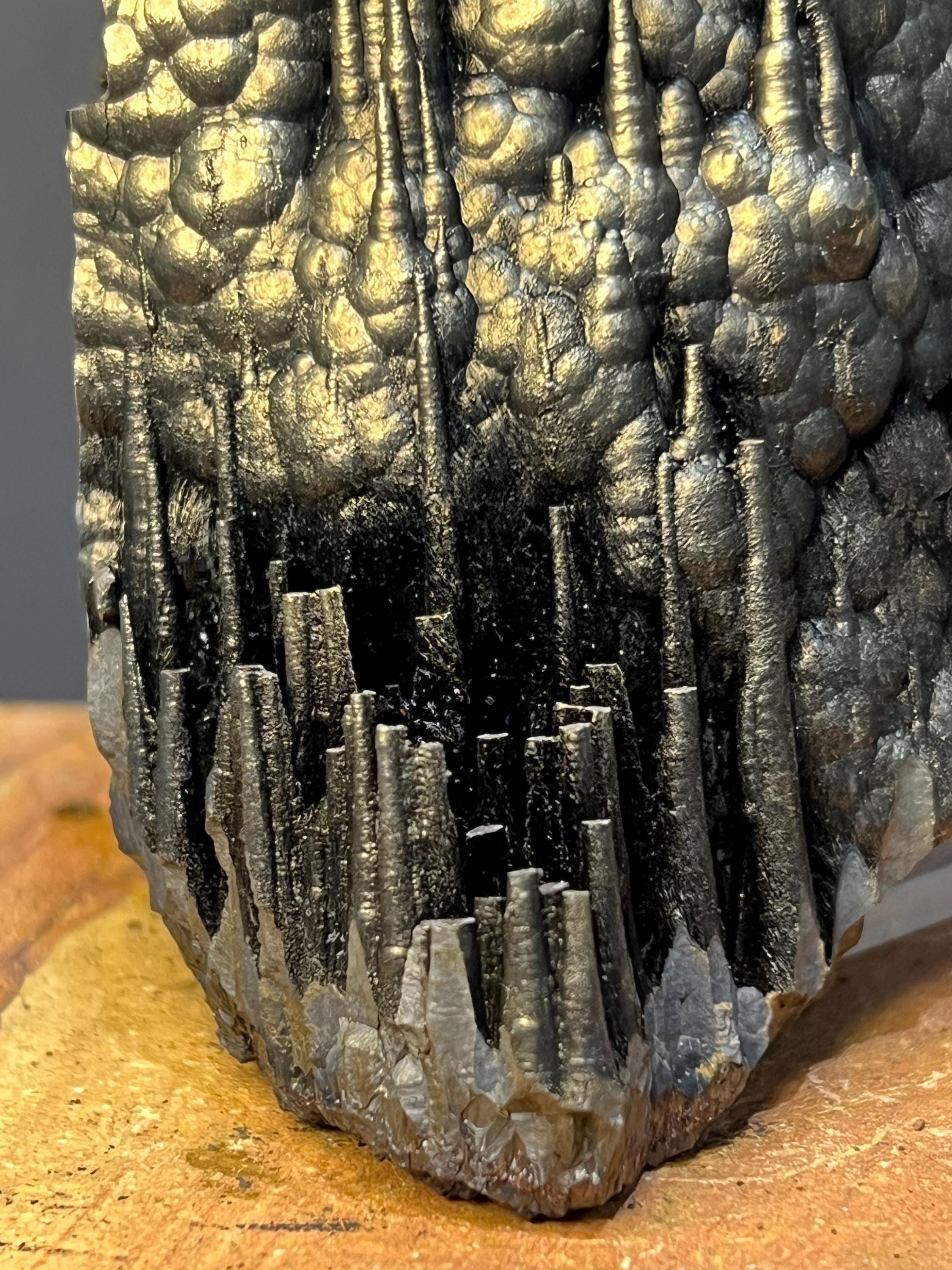 Museum Quality, Very Showy Golden Color Stalactite Goethite Specimen, For Special Collection - Crystal Gemstone AE 