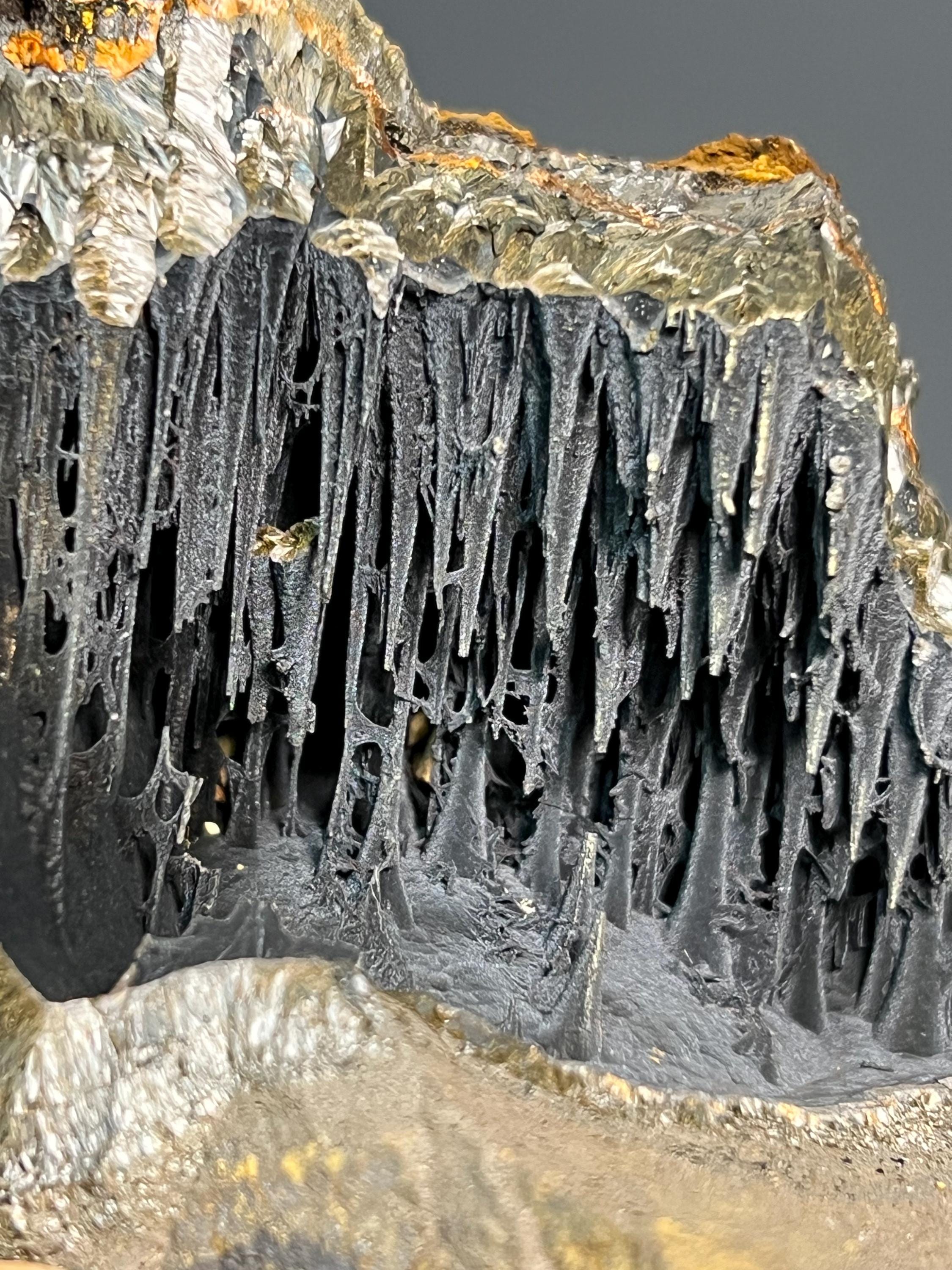 Museum Grade Cave Shaped Velvet Function Stalactite Goethite, For Special Collection - Crystal Gemstone AE 
