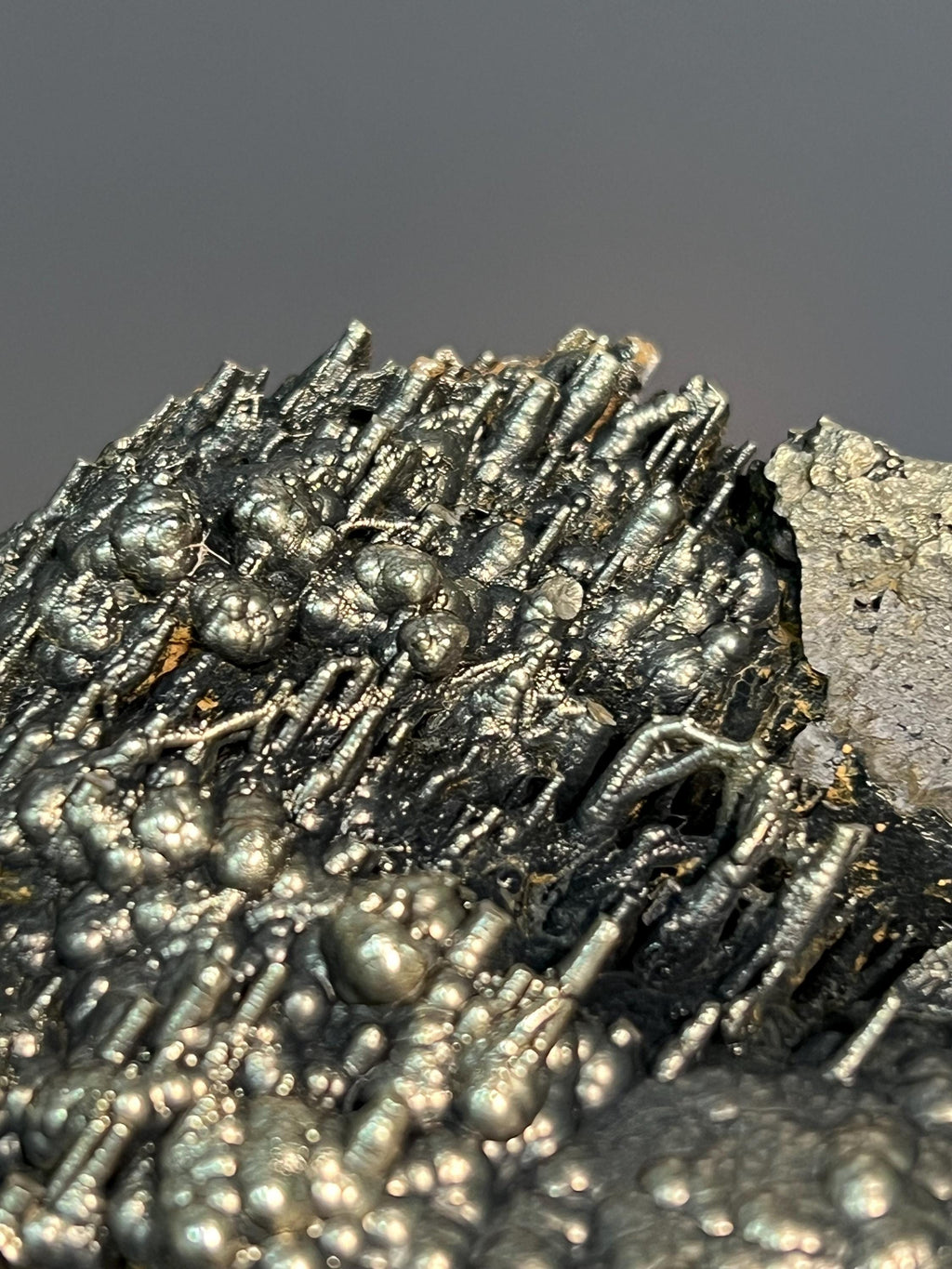 Museum Grade Very Showy Stalactite And Botryoidal Formation Golden Color Goethite, For Special Collection - Crystal Gemstone AE 