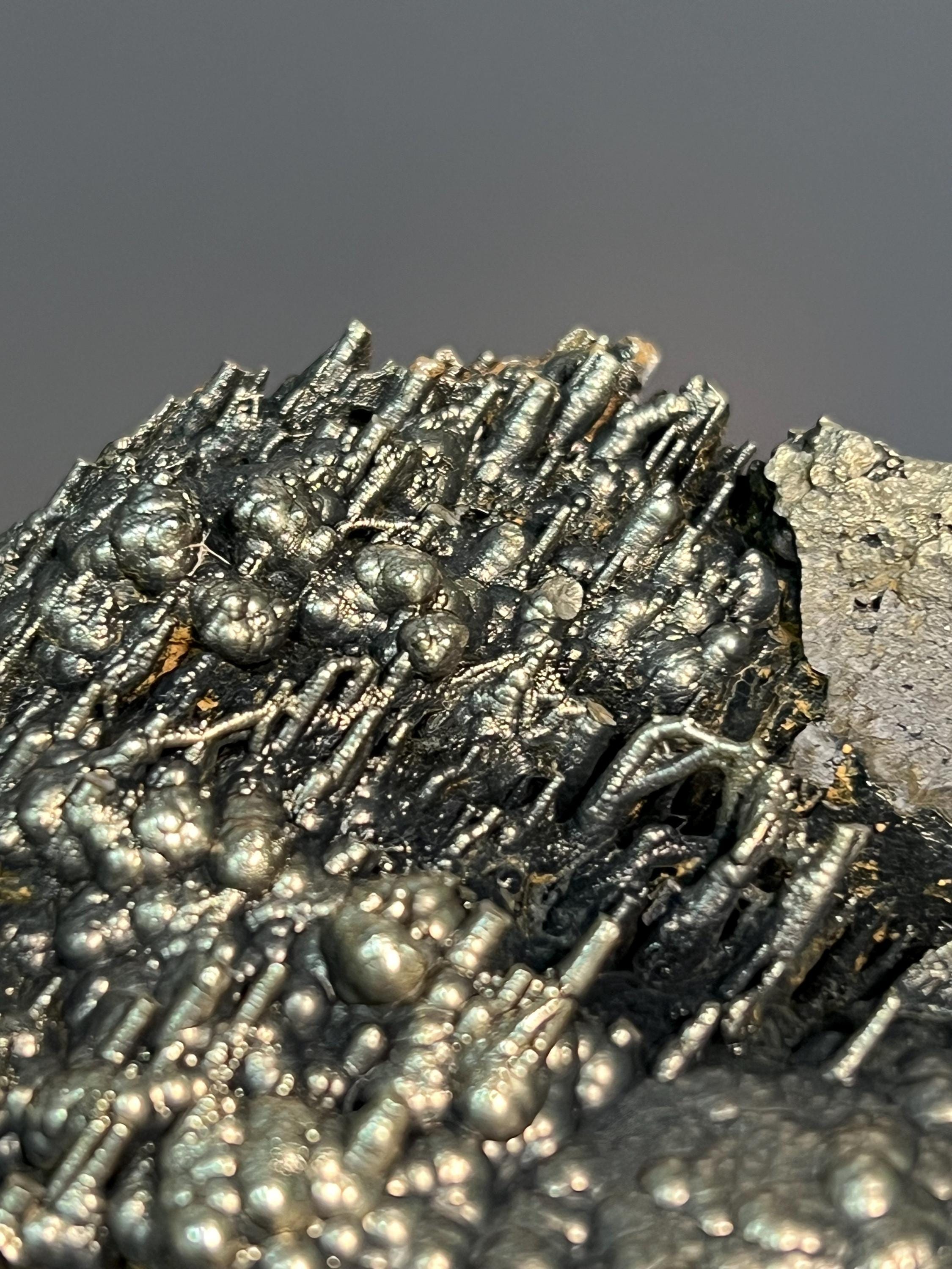 Museum Grade Very Showy Stalactite And Botryoidal Formation Golden Color Goethite, For Special Collection - Crystal Gemstone AE 