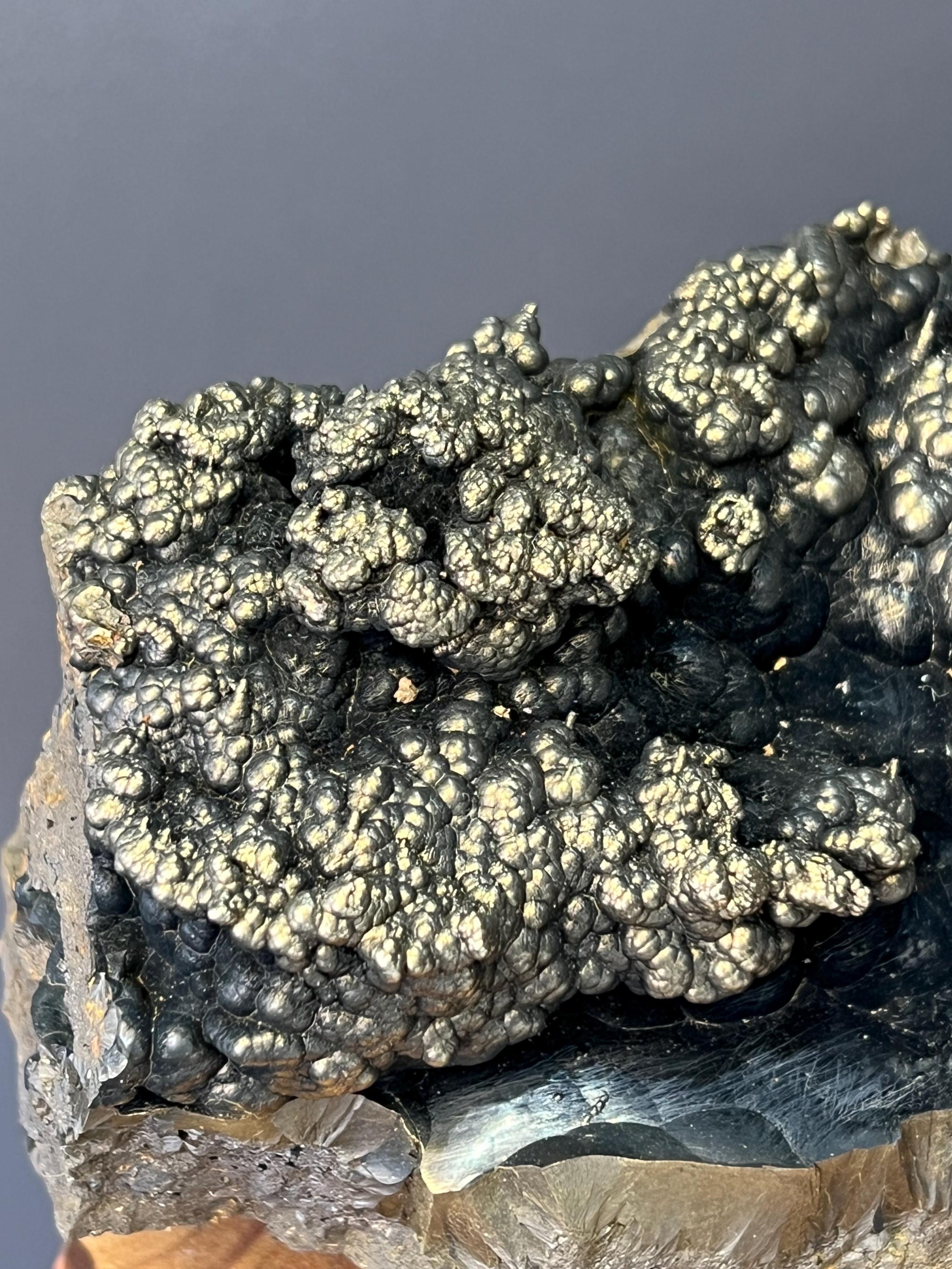 Museum Grade! Very Showy Golden Color Stalactite And Botryoidal Formation Goethite Specimen - Crystal Gemstone AE 
