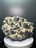Very Showy! Pyrite Alloy Gray Crystal Calcite - Crystal Gemstone AE 