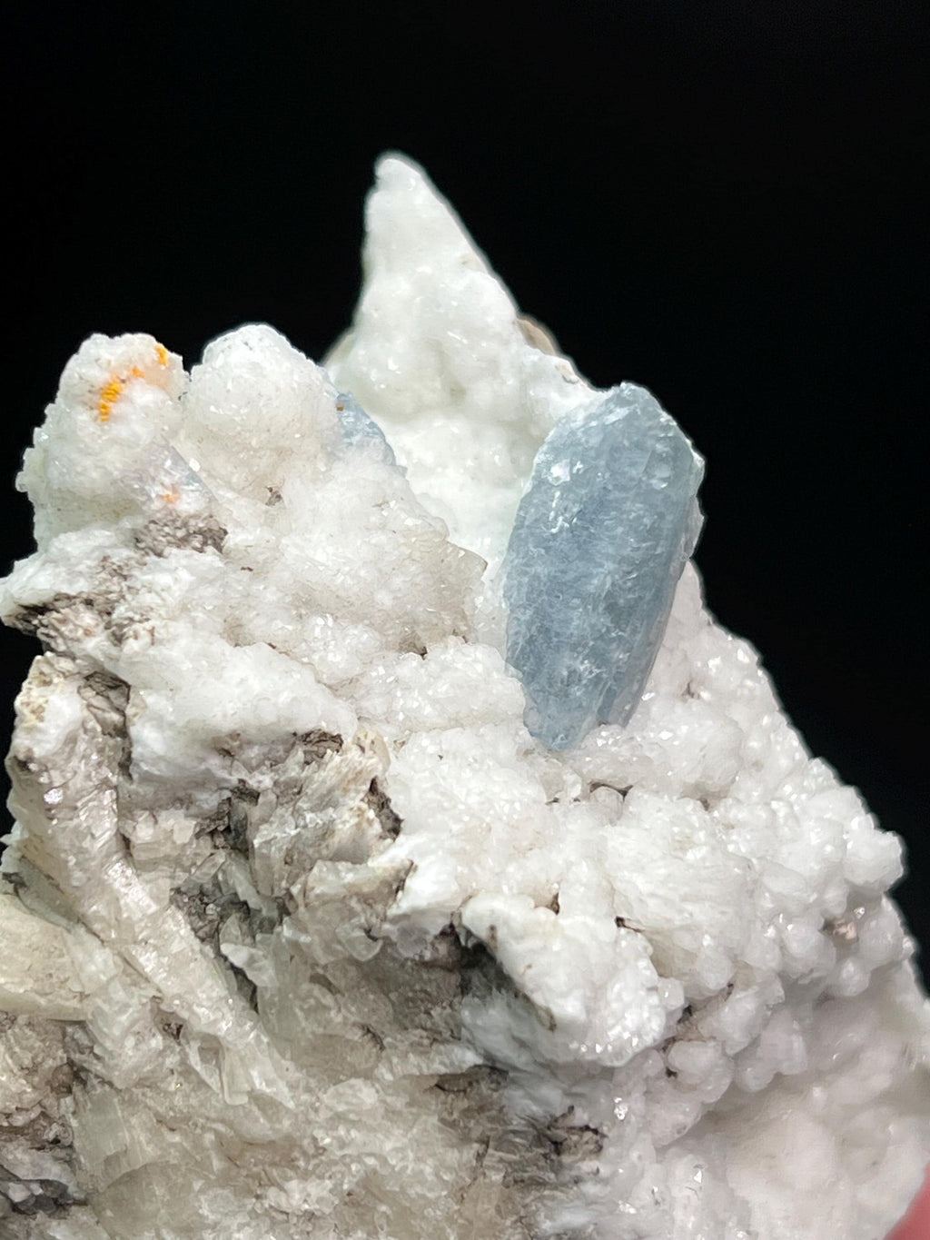 Blue Celestine With Snow Barite - Crystal Gemstone AE 