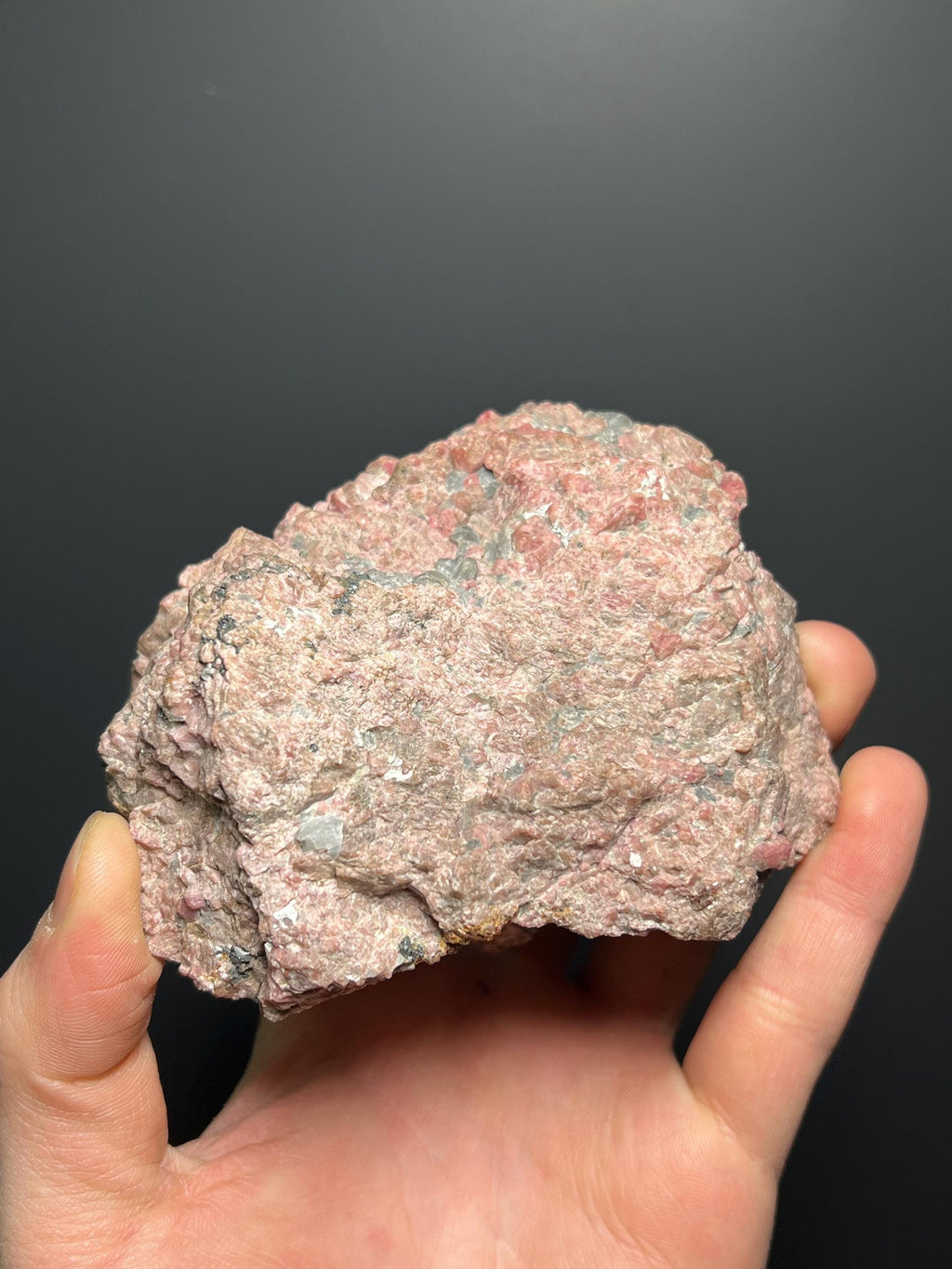 Rhodonite Franklinite - USA - Crystal Gemstone AE 