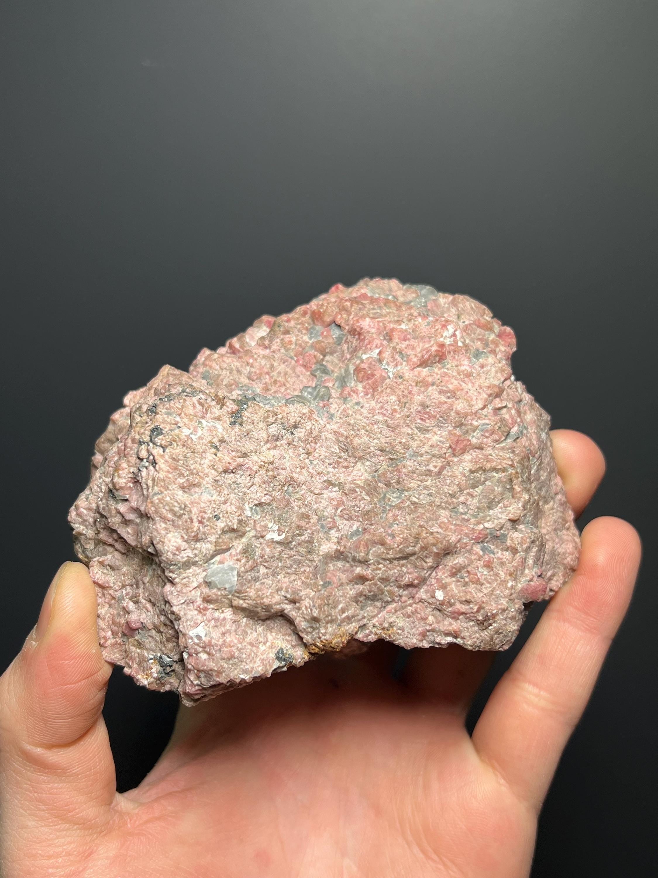 Rhodonite Franklinite - USA - Crystal Gemstone AE 