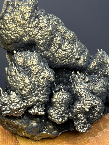 Museum Grade! Showy Golden Color Small Stalactites With Goethite Specimen, For Special Collection - Crystal Gemstone AE 