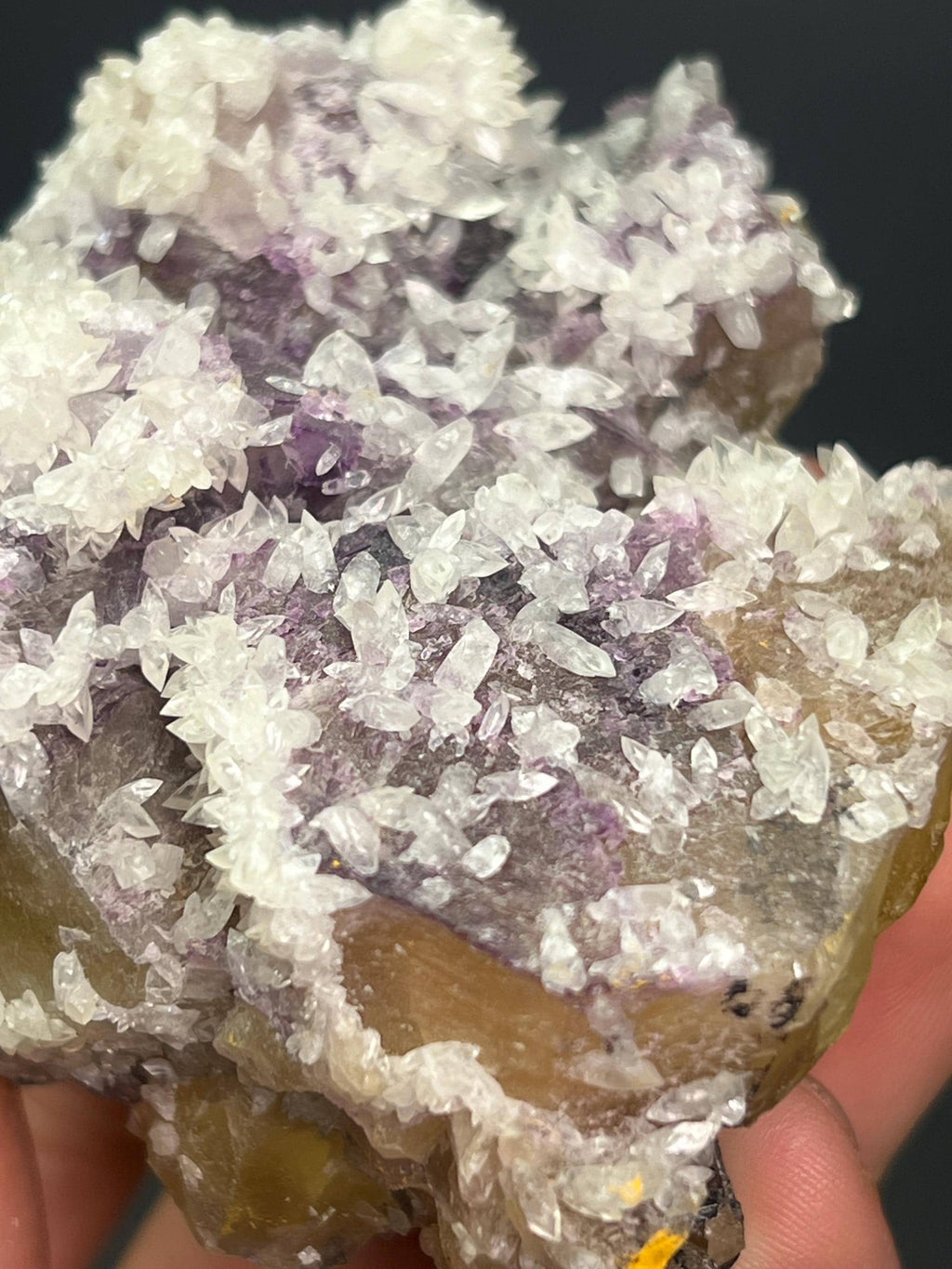 Very Special Item! Calcite With Pink And Yellow Fluorite Specimen - Crystal Gemstone AE 