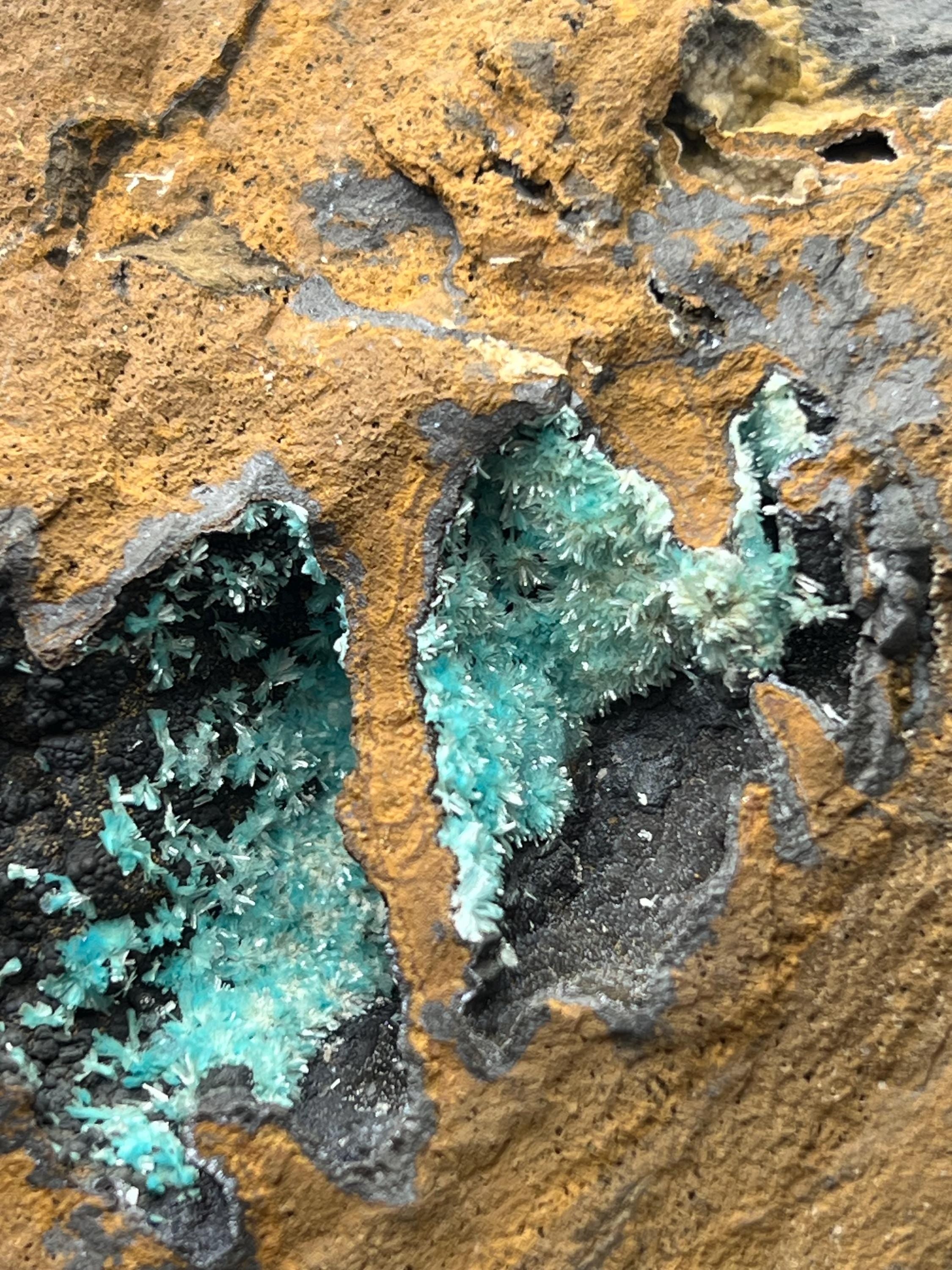 Aurichalcite Specimen: Blue Crystals - Crystal Gemstone AE 