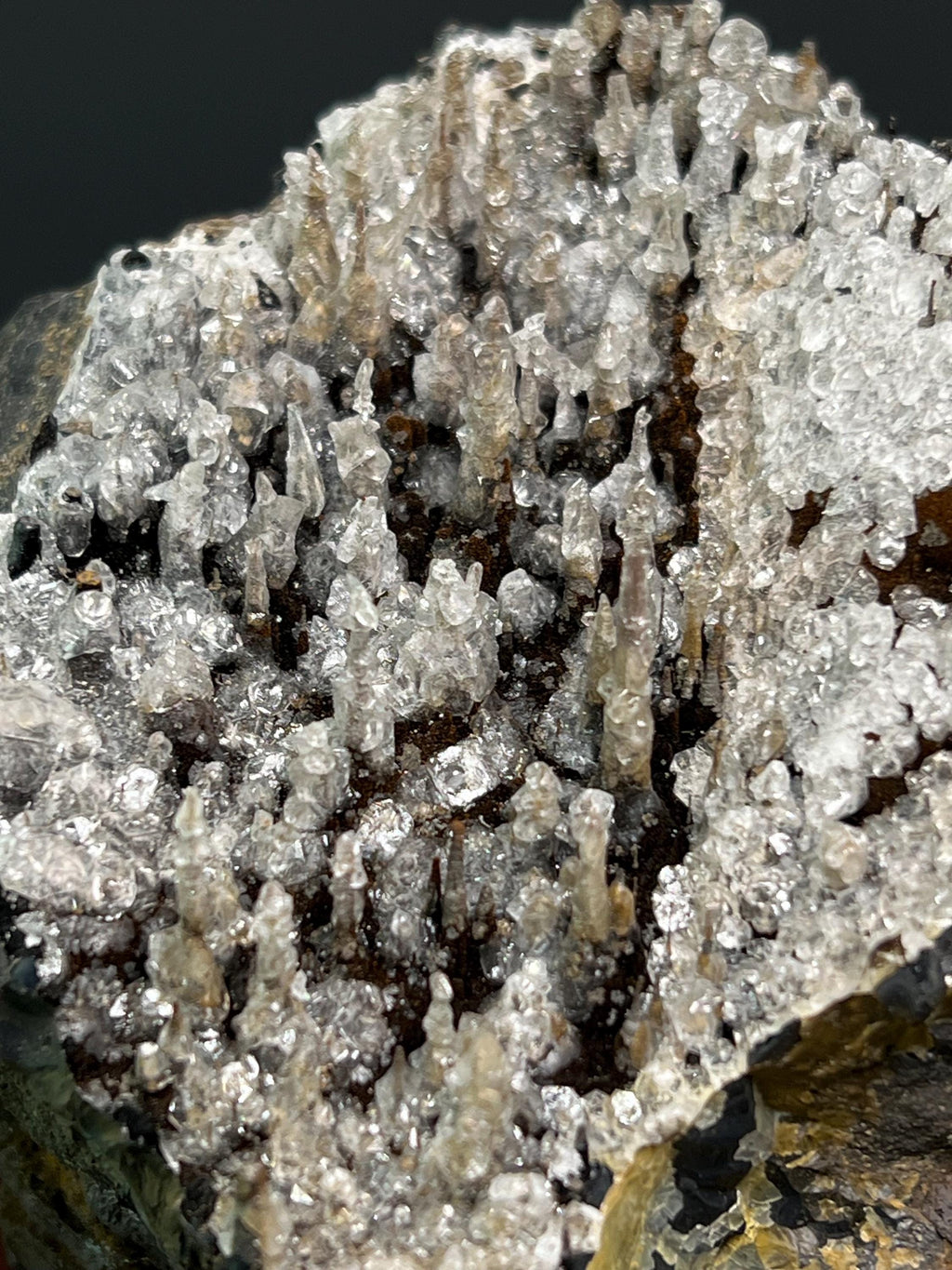 Museum Grade Crystal Calcite And Barite With Stalactite Goethite - Crystal Gemstone AE 