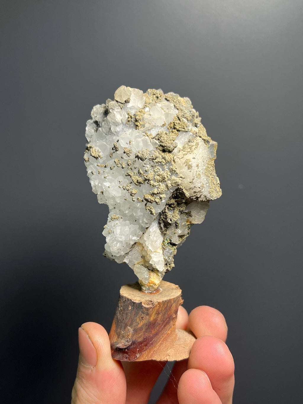 Pyrite On Crystal Quartz Specimen, 100gram - Crystal Gemstone AE 
